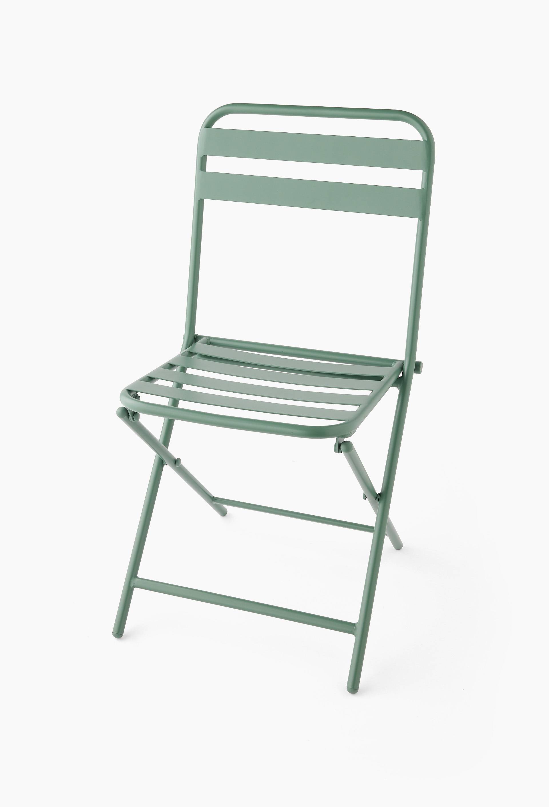 Chaise pliante 49x44x84cm en m&eacute;tal, Vert, large image number 0.0