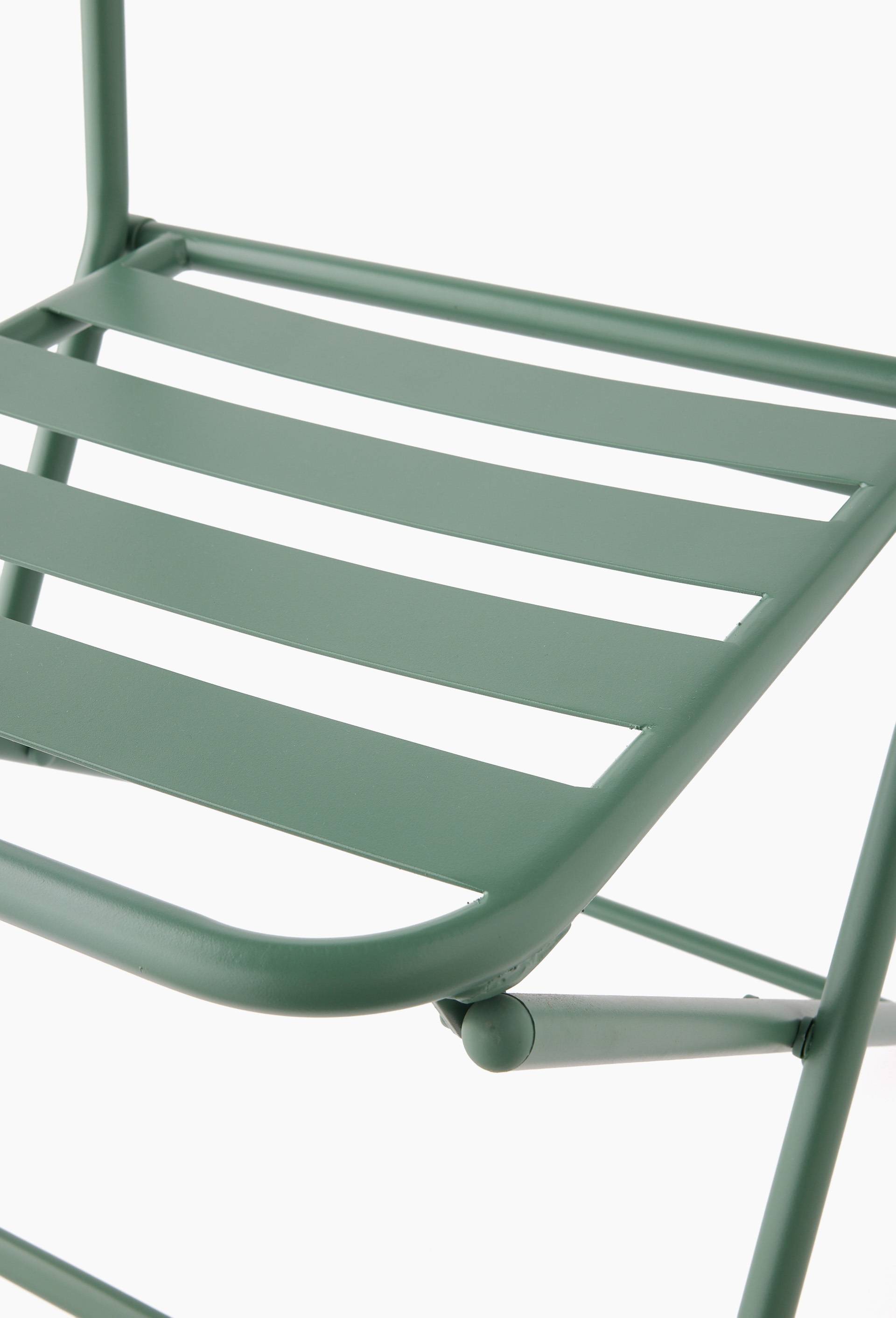 Chaise pliante 49x44x84cm en m&eacute;tal, Vert, large image number 1.0