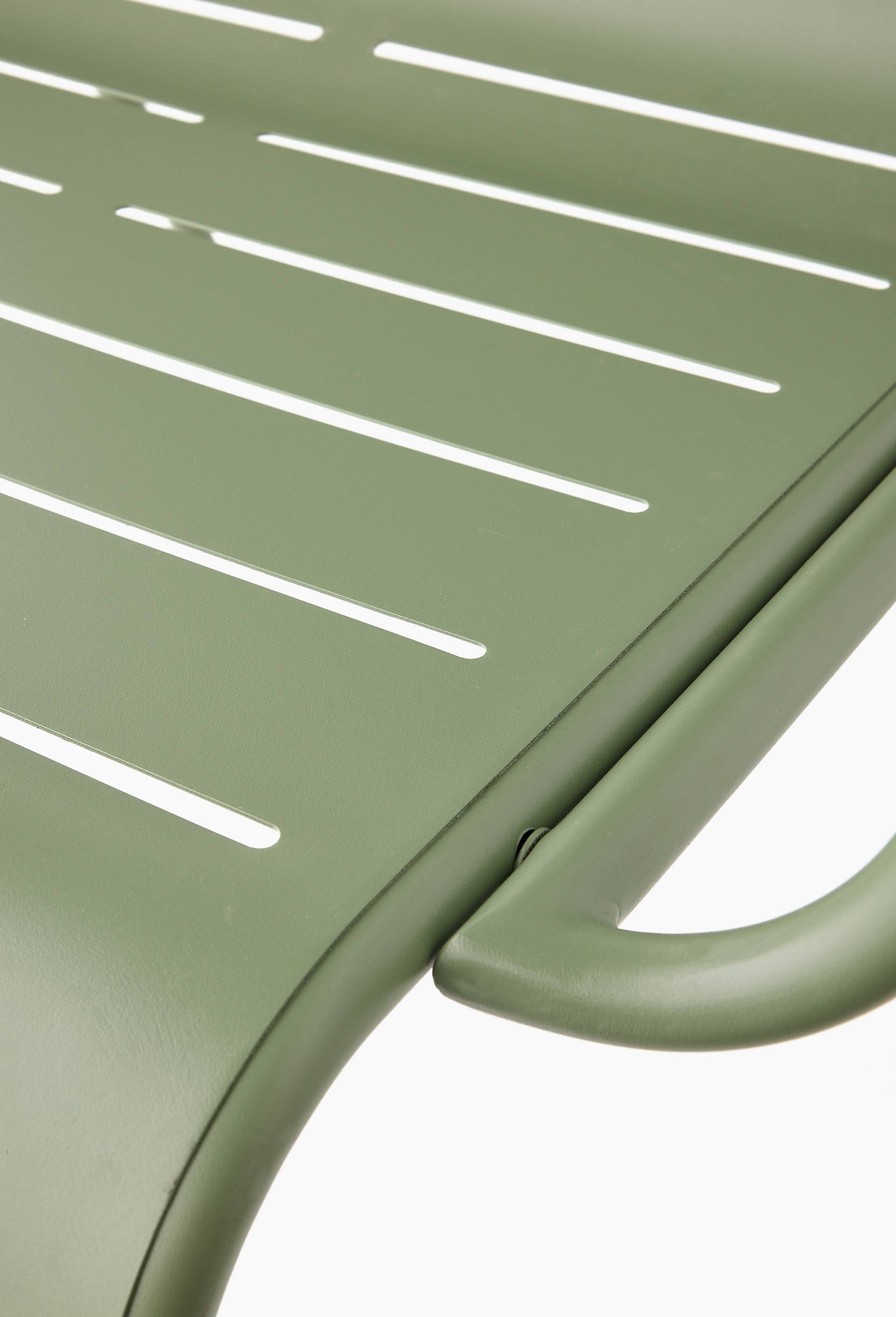 Chaise longue avec accoudoir, 66x74x80cm en m&eacute;tal, Vert, large image number 2.0
