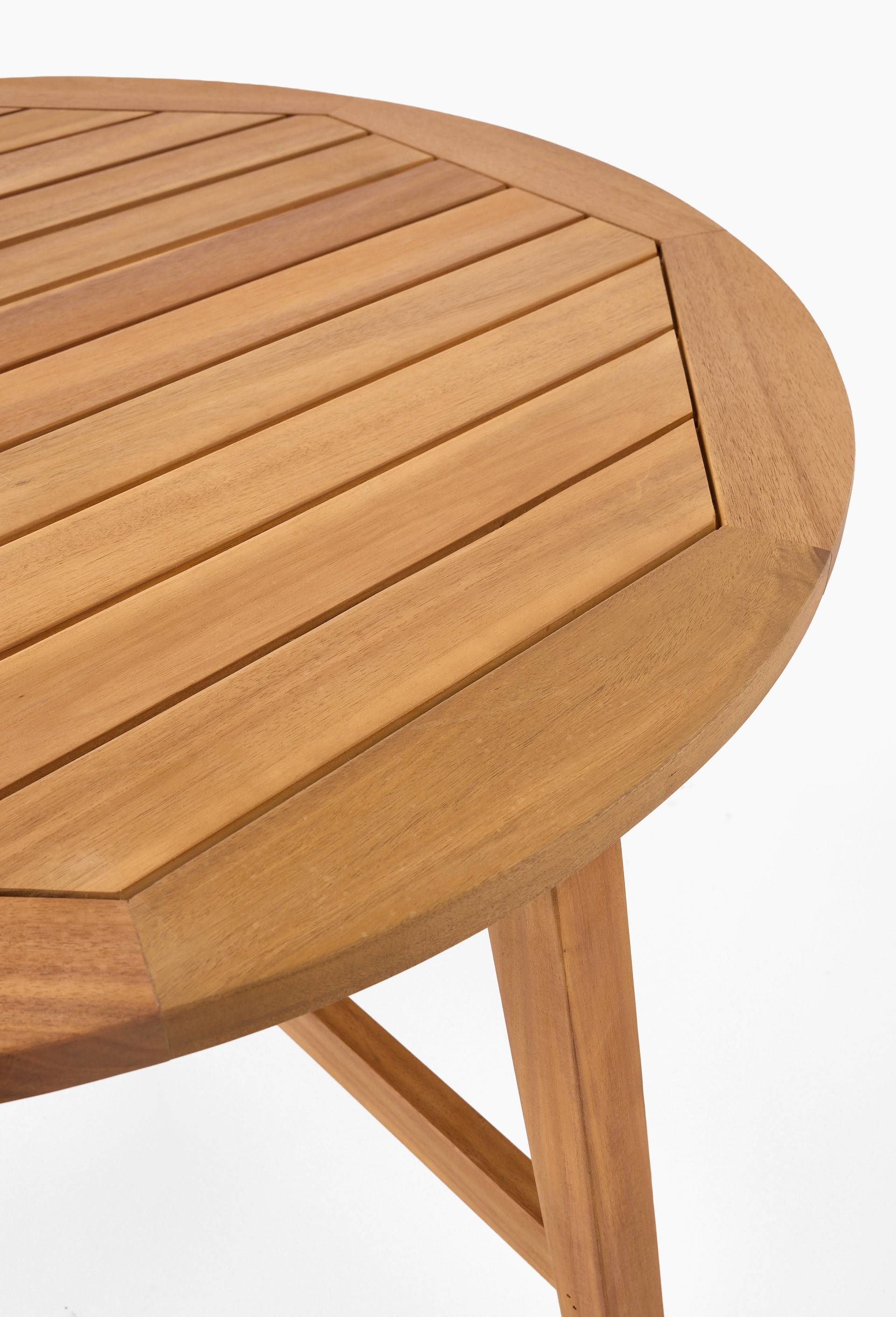Table basse ronde, 80xH40cm en bois d'acacia, Beige clair, large image number 1.0