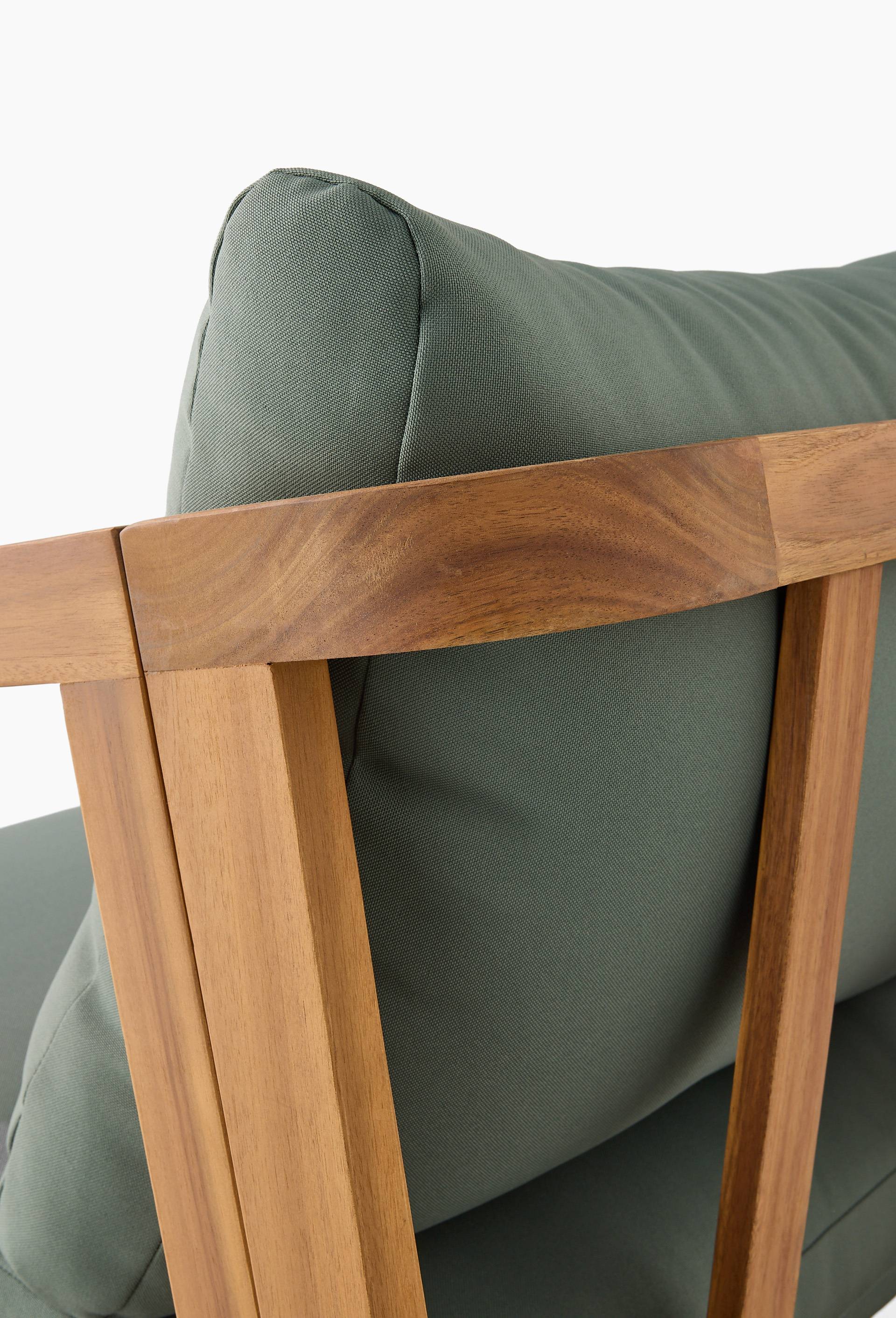 Fauteuil de jardin, 71x61x66cm, en bois d'acacia, Vert, large image number 1