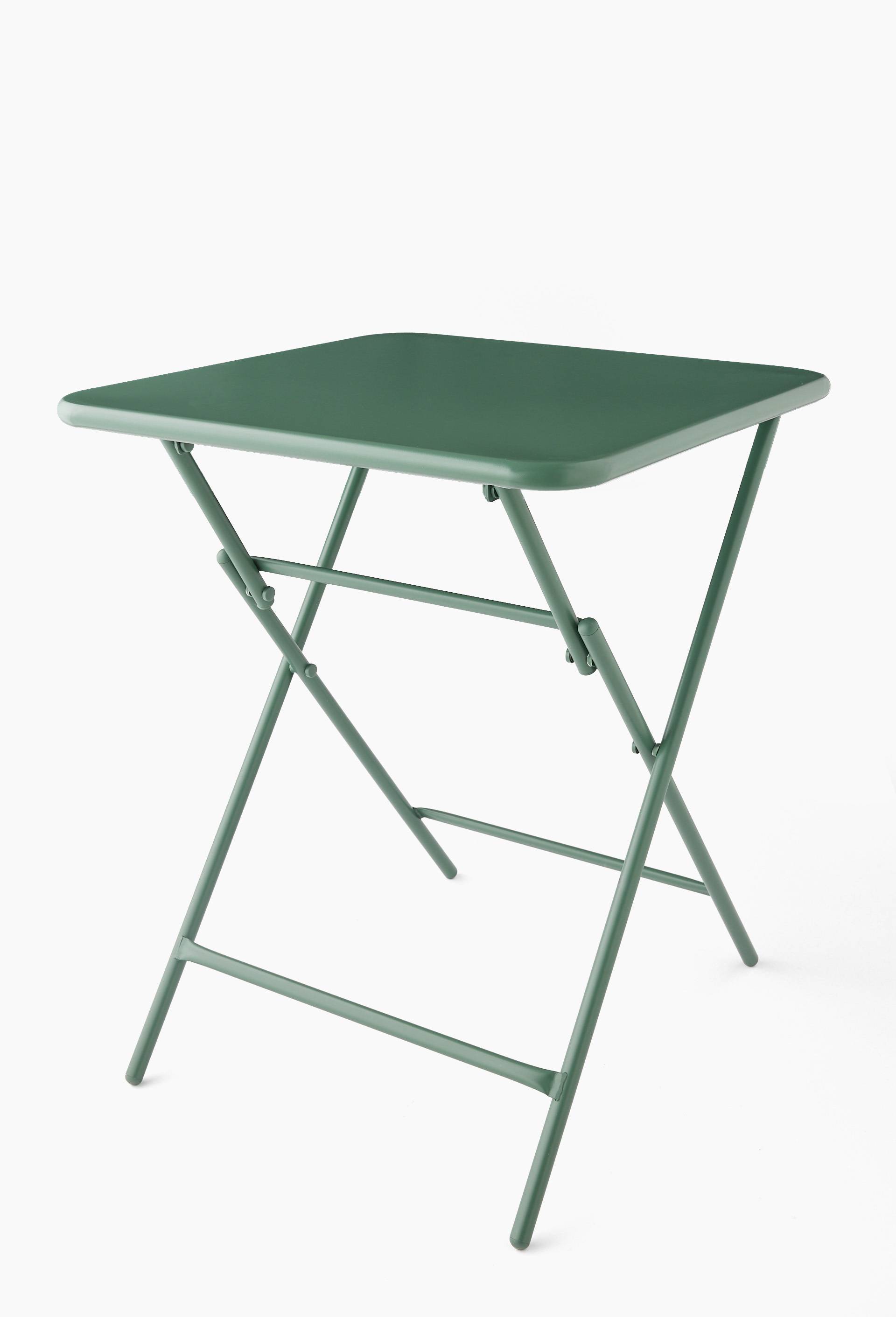 Table pliante carr&eacute;e, 60xH74cm en m&eacute;tal, Vert, large image number 0