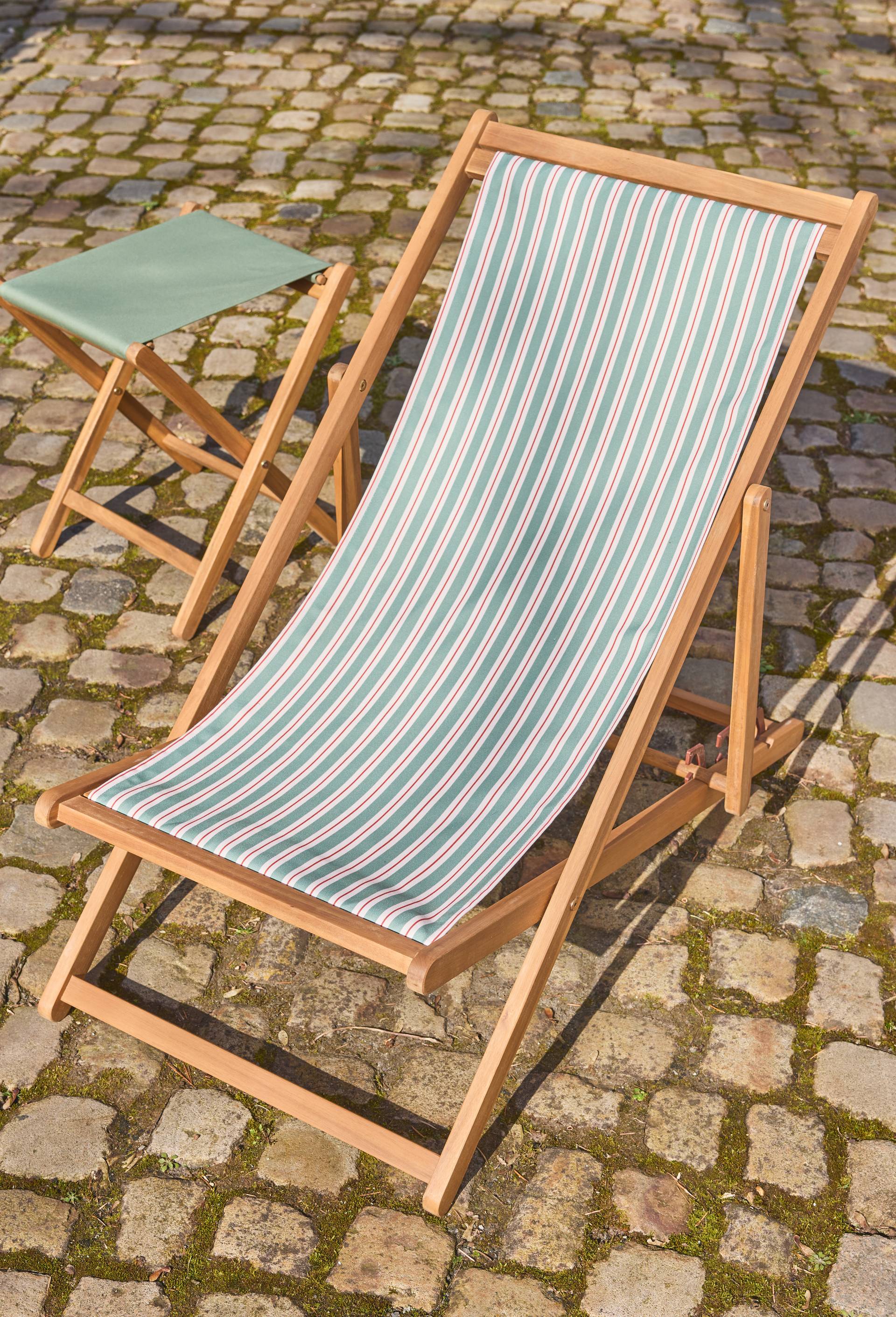 Chilienne, 57,5x97x80cm , en bois d'acacia et polyester, Vert, large image number 0