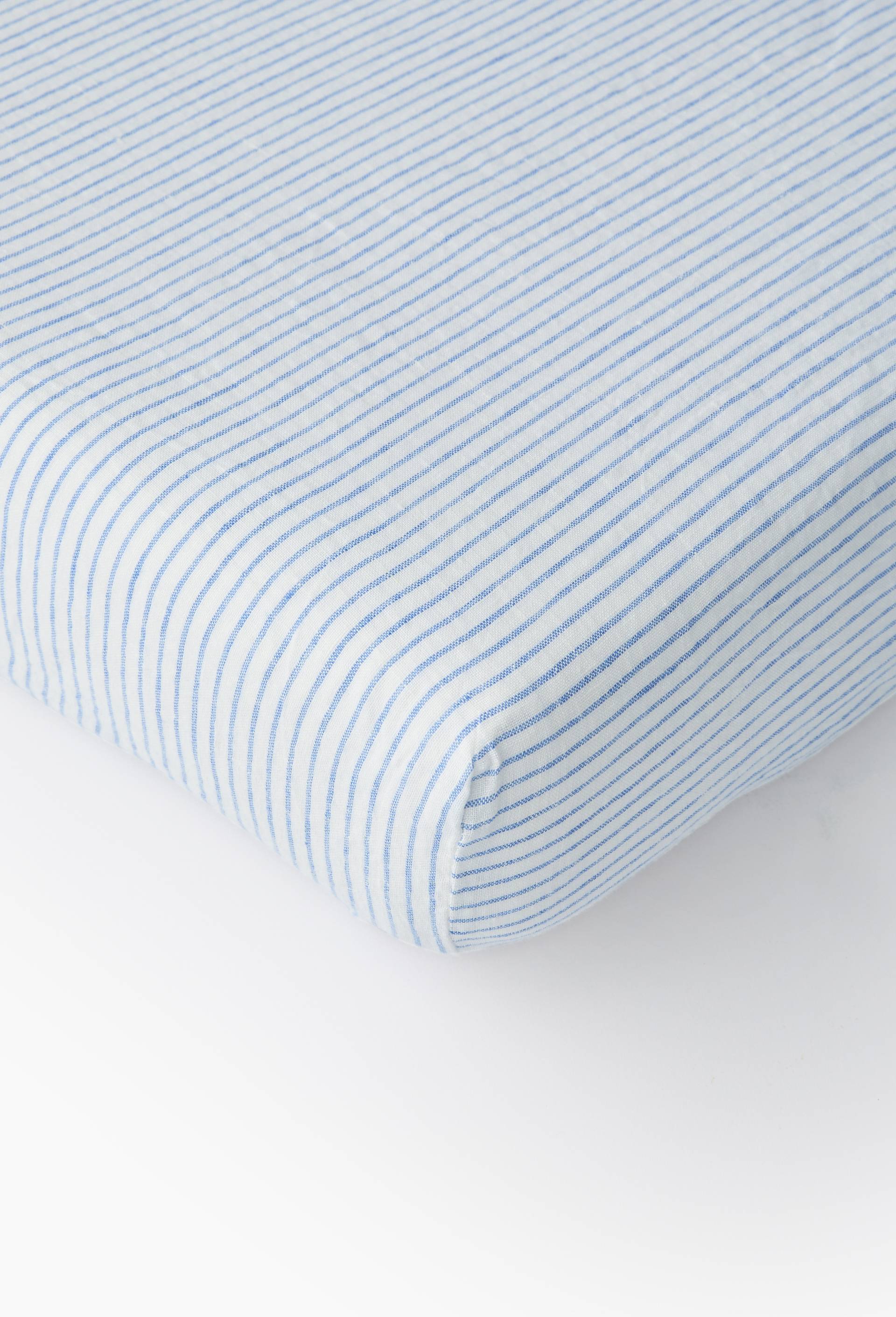 Drap housse, 100% lin, Bleu, large image number 0