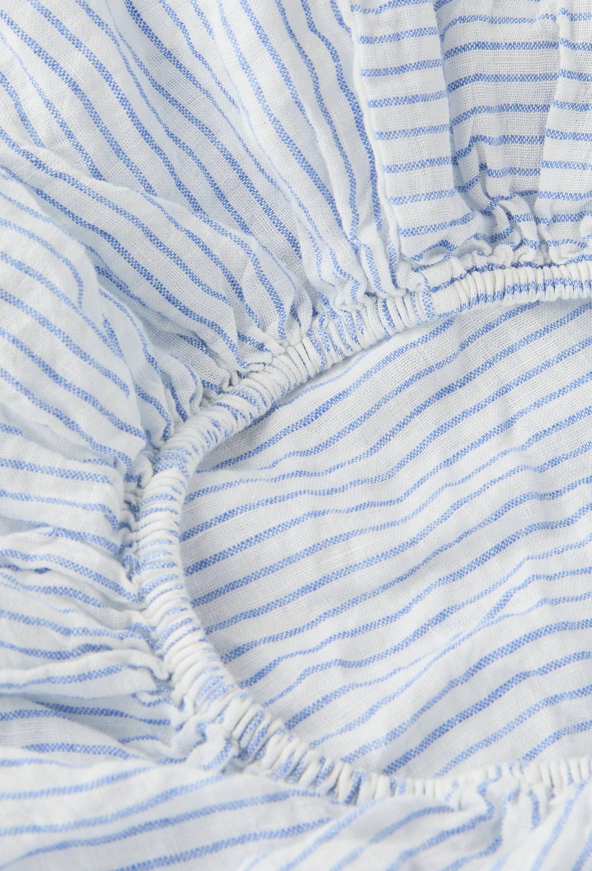 Drap housse, 100% lin, Bleu, large image number 1.0