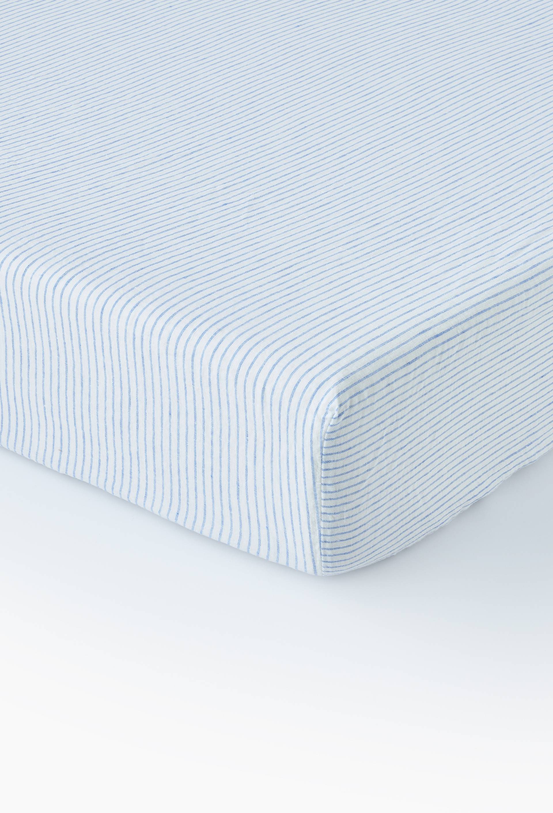 Drap housse, 100% lin, Exclusivit&eacute; web, Bleu, large image number 0