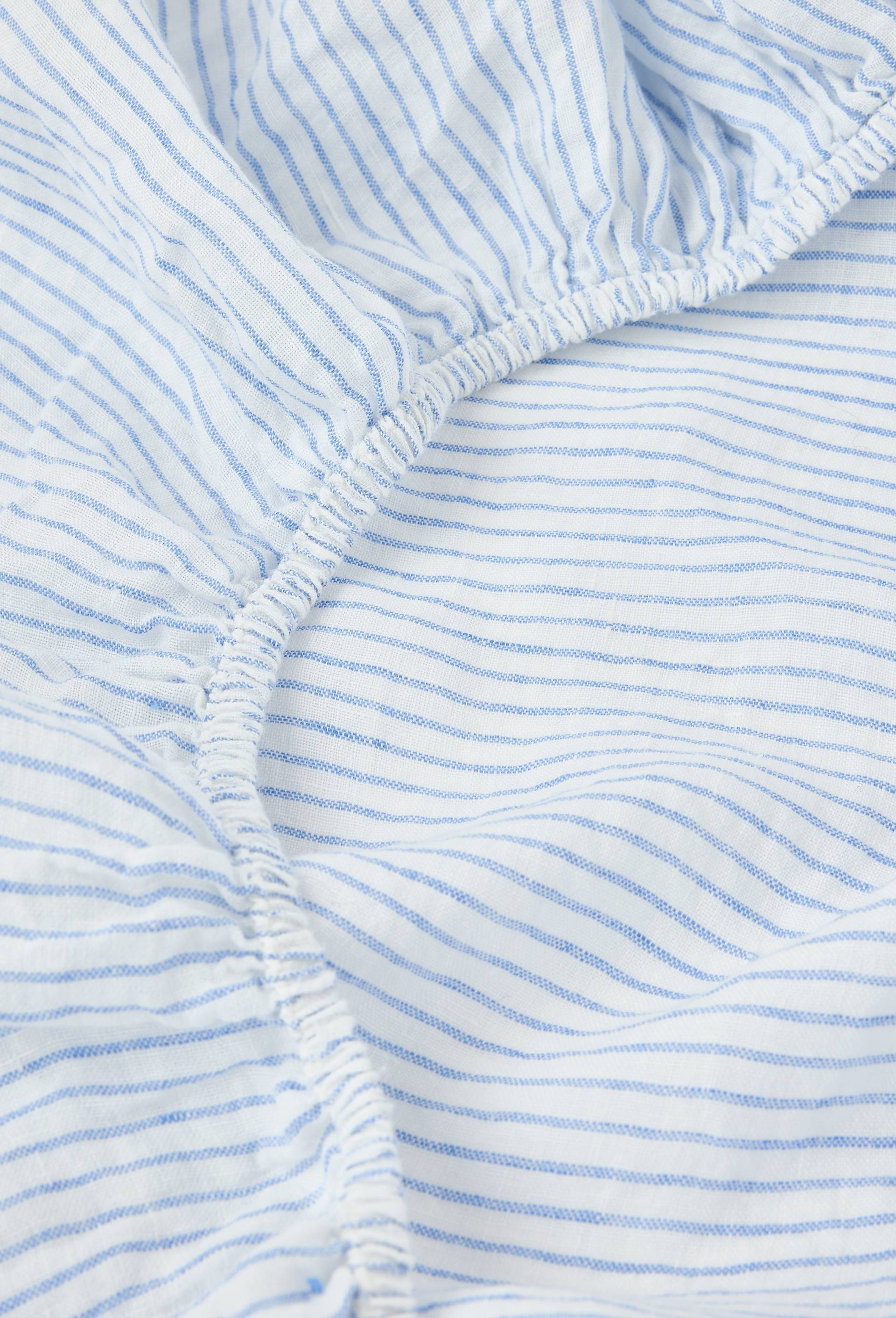 Drap housse, 100% lin, Exclusivit&eacute; web, Bleu, large image number 1