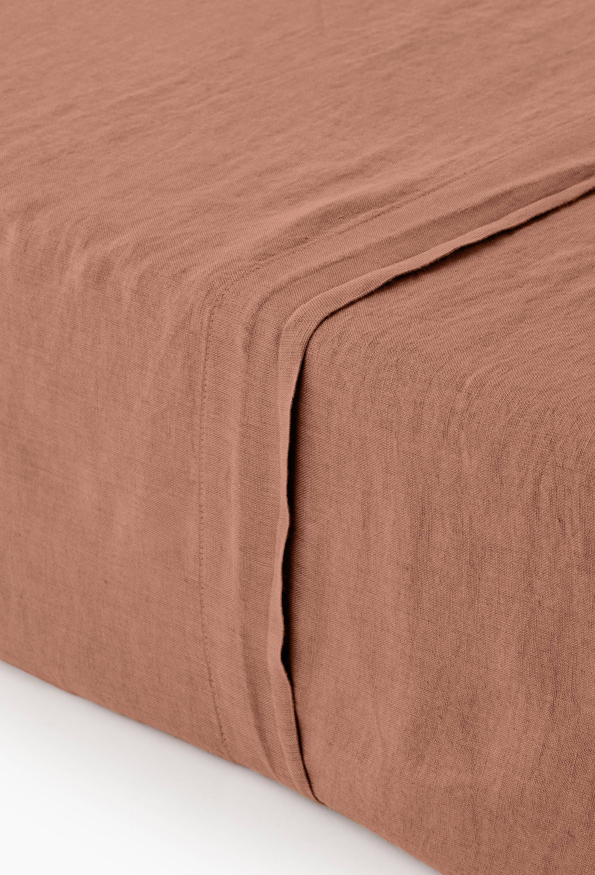 Drap plat, 100% lin, exclusivit&eacute; web, Brun clair, swatch image