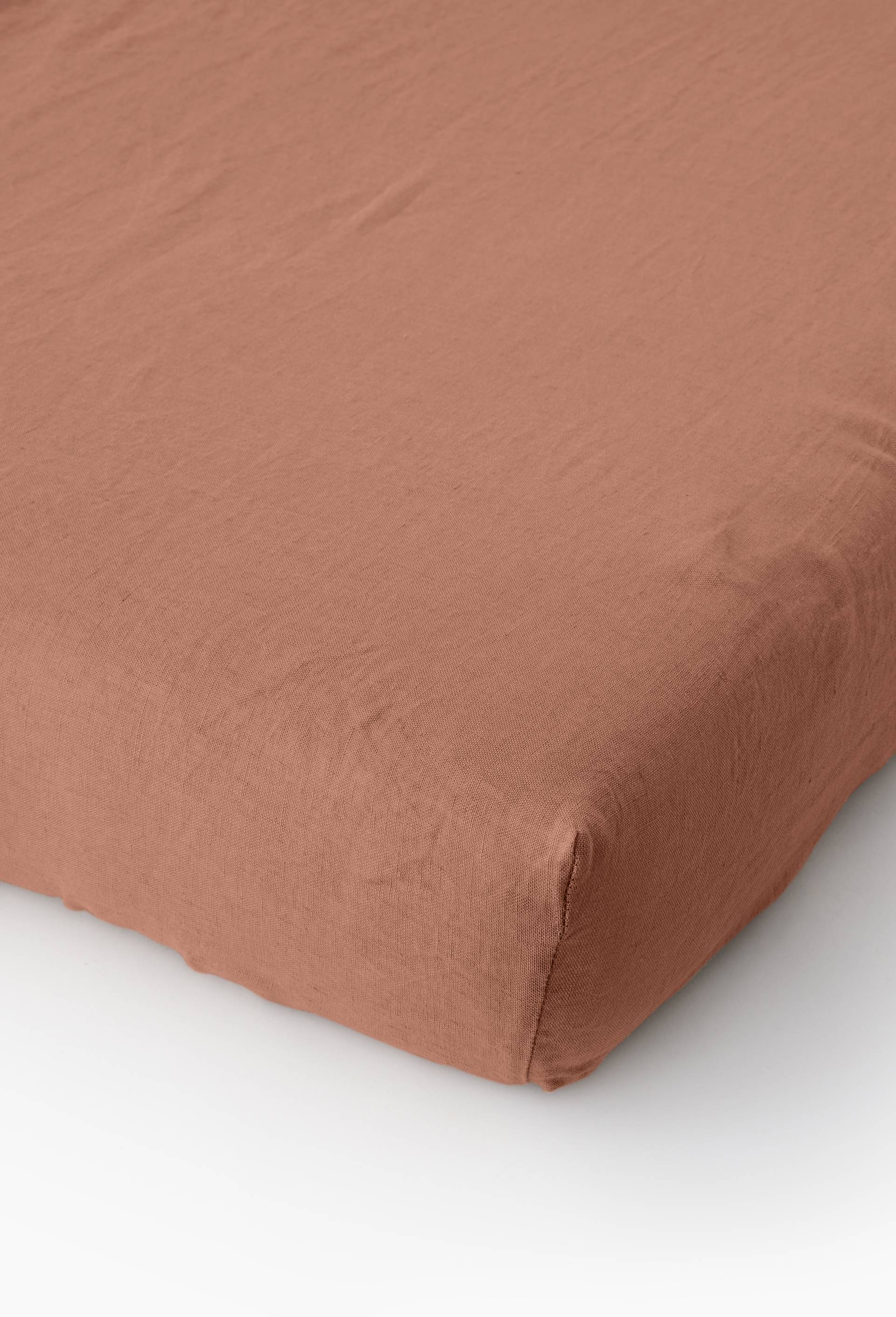 Drap housse, 100% lin, Exclusivit&eacute; web, Brun clair, large image number 0