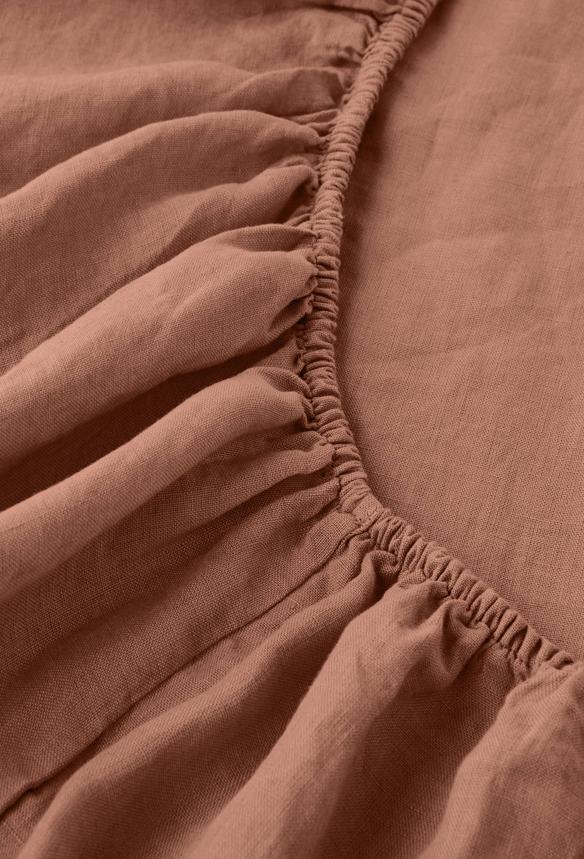 Drap housse, 100% lin, Exclusivit&eacute; web, Brun clair, large image number 1.0