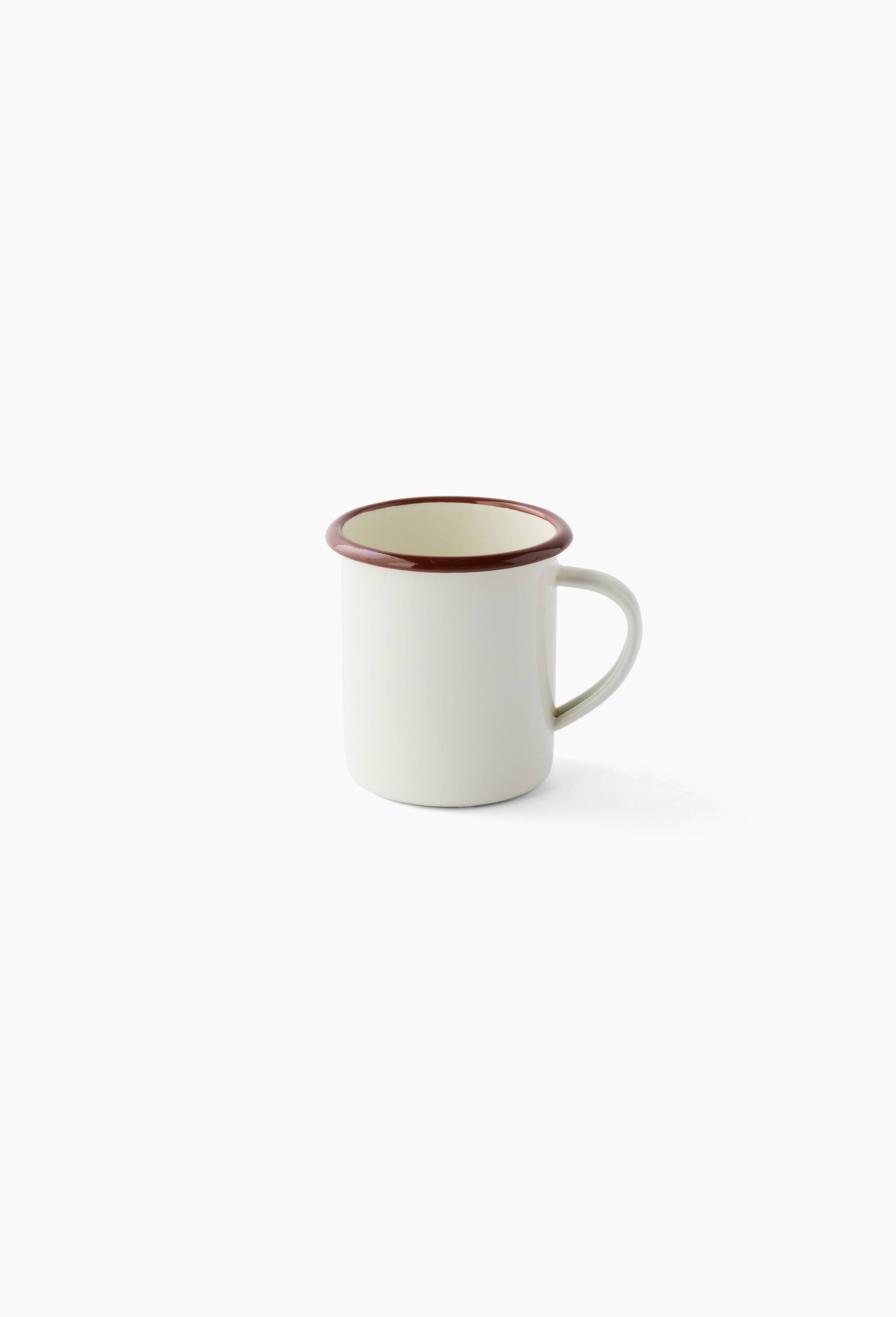 Tasse en m&eacute;tal &eacute;maill&eacute;, 35cl, Ecru, large image number 0