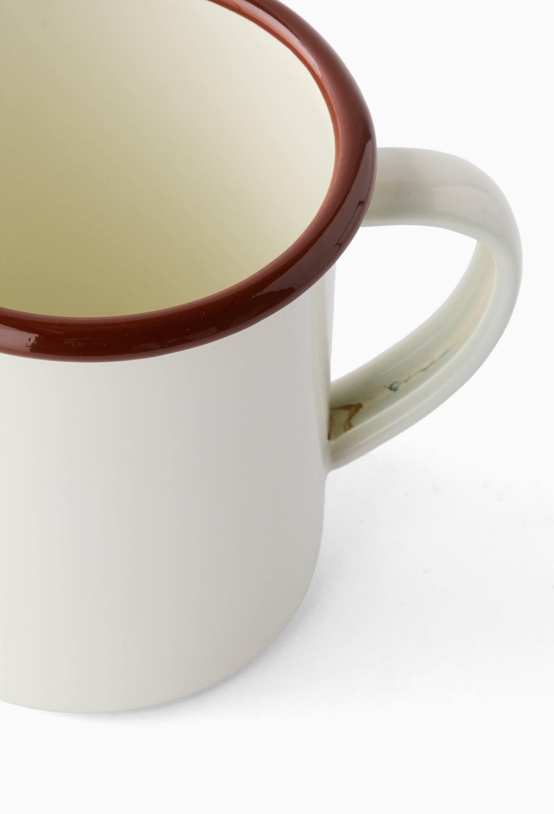 Tasse en m&eacute;tal &eacute;maill&eacute;, 35cl, Ecru, large image number 1