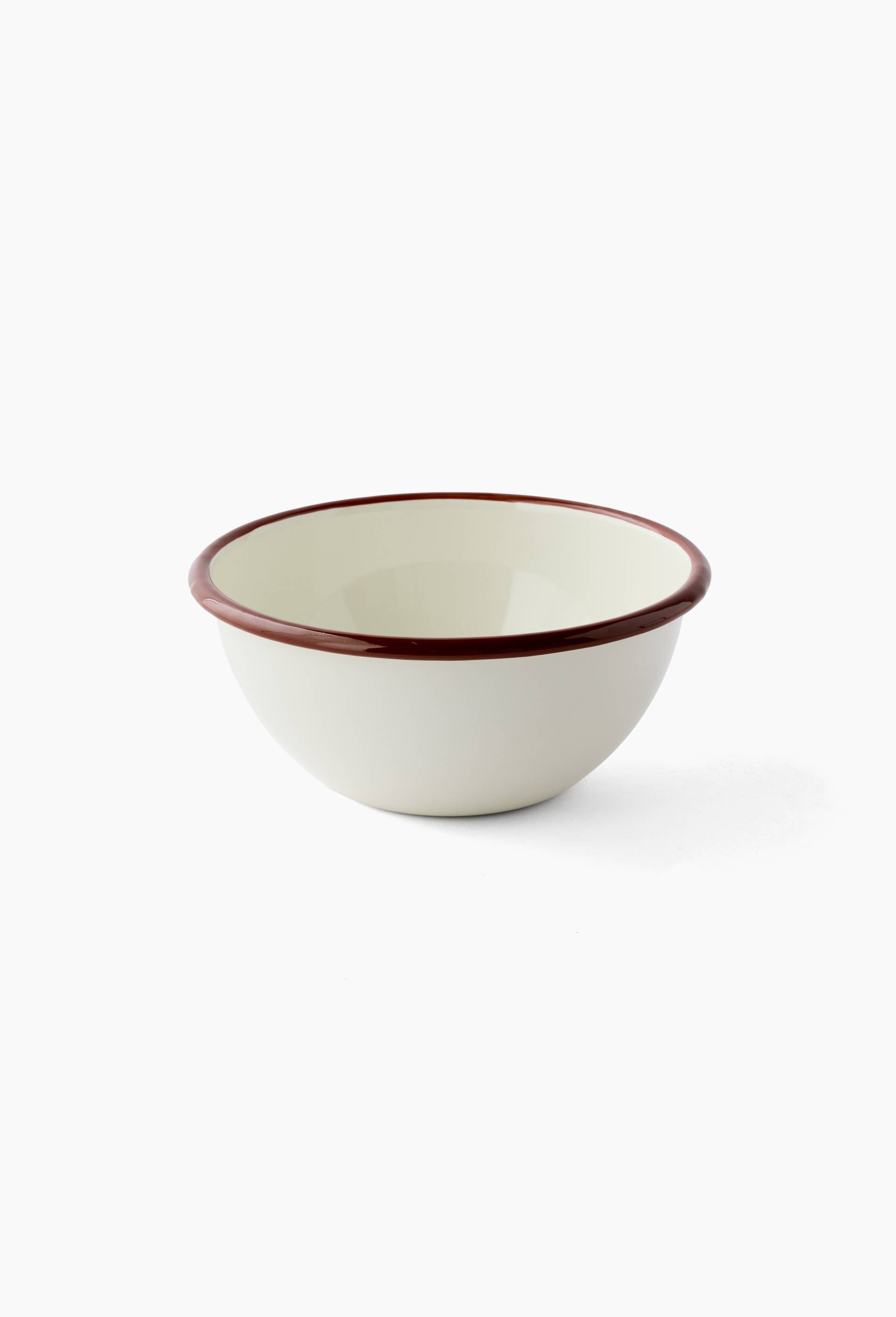 Bol en m&eacute;tal &eacute;maill&eacute;, 16cm, Ecru, large image number 0