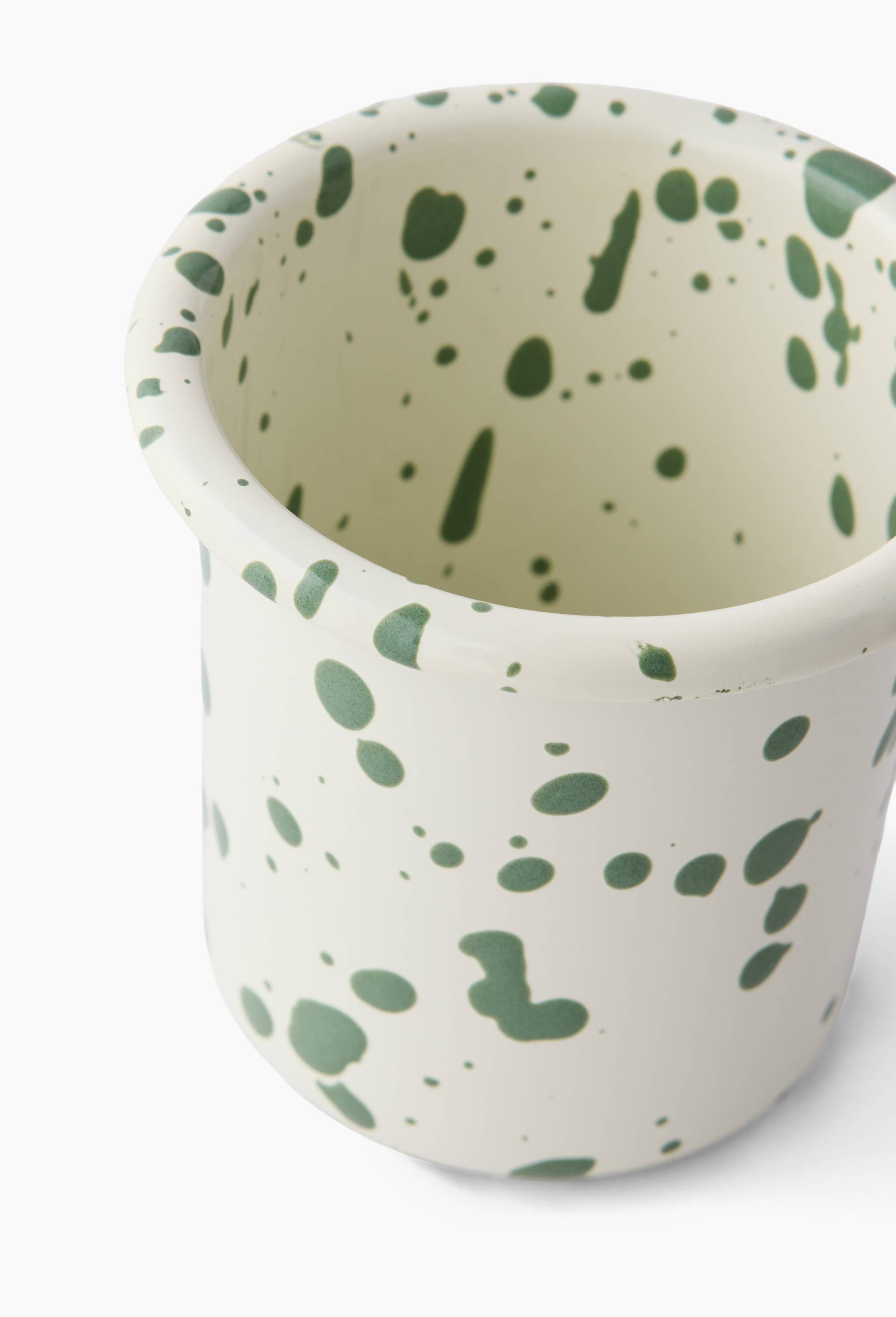 Tasse finition tachet&eacute;e, 18cl, Vert, large image number 1