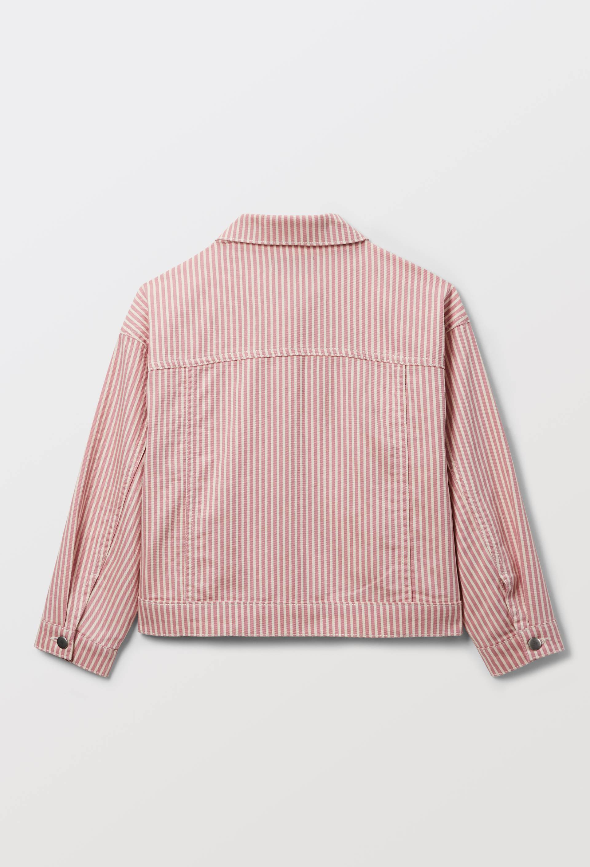 Veste &agrave; rayures en coton, Rose, large image number 3