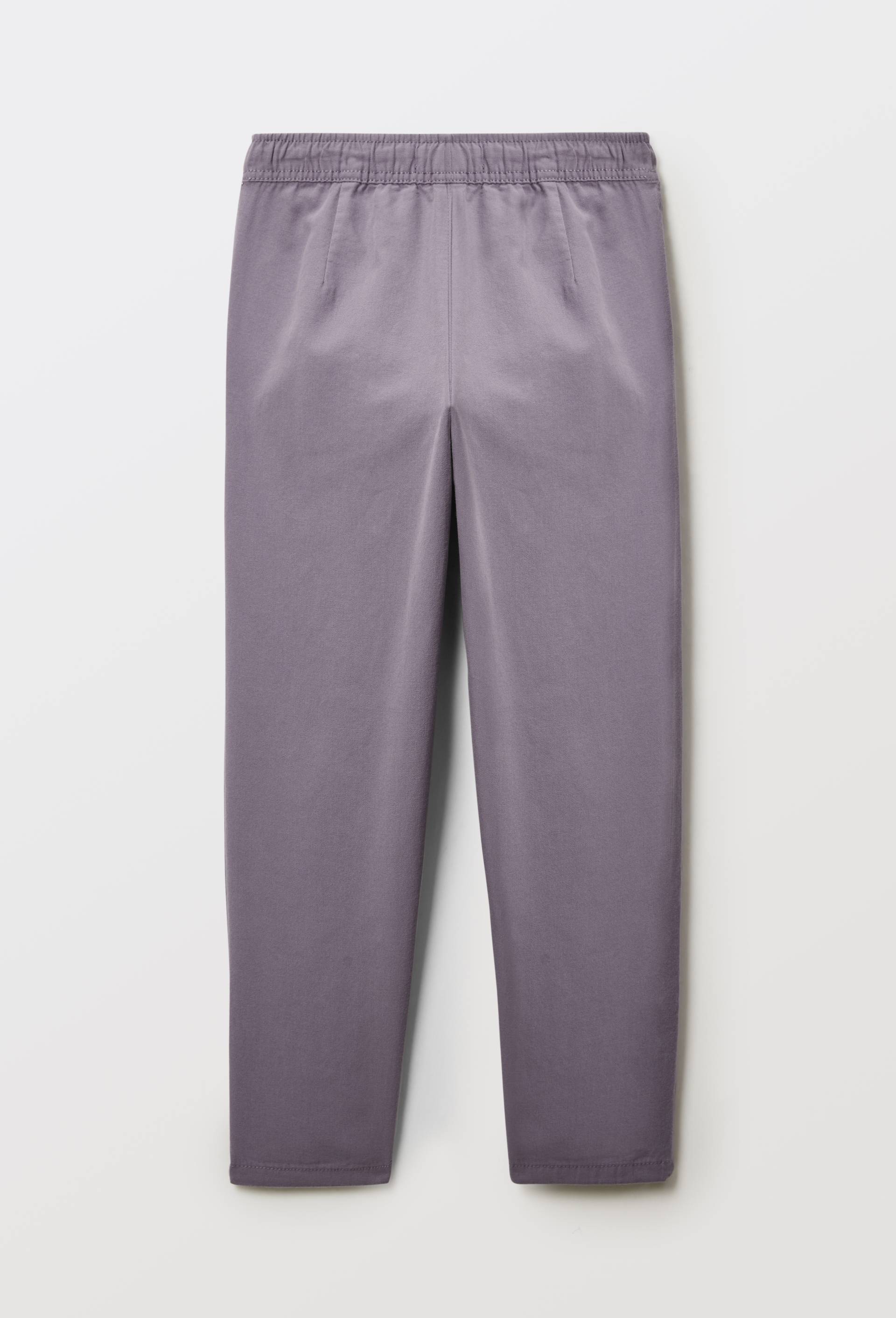 Pantalon taille &eacute;lastiqu&eacute;e uni contient du coton, Violet, large image number 4