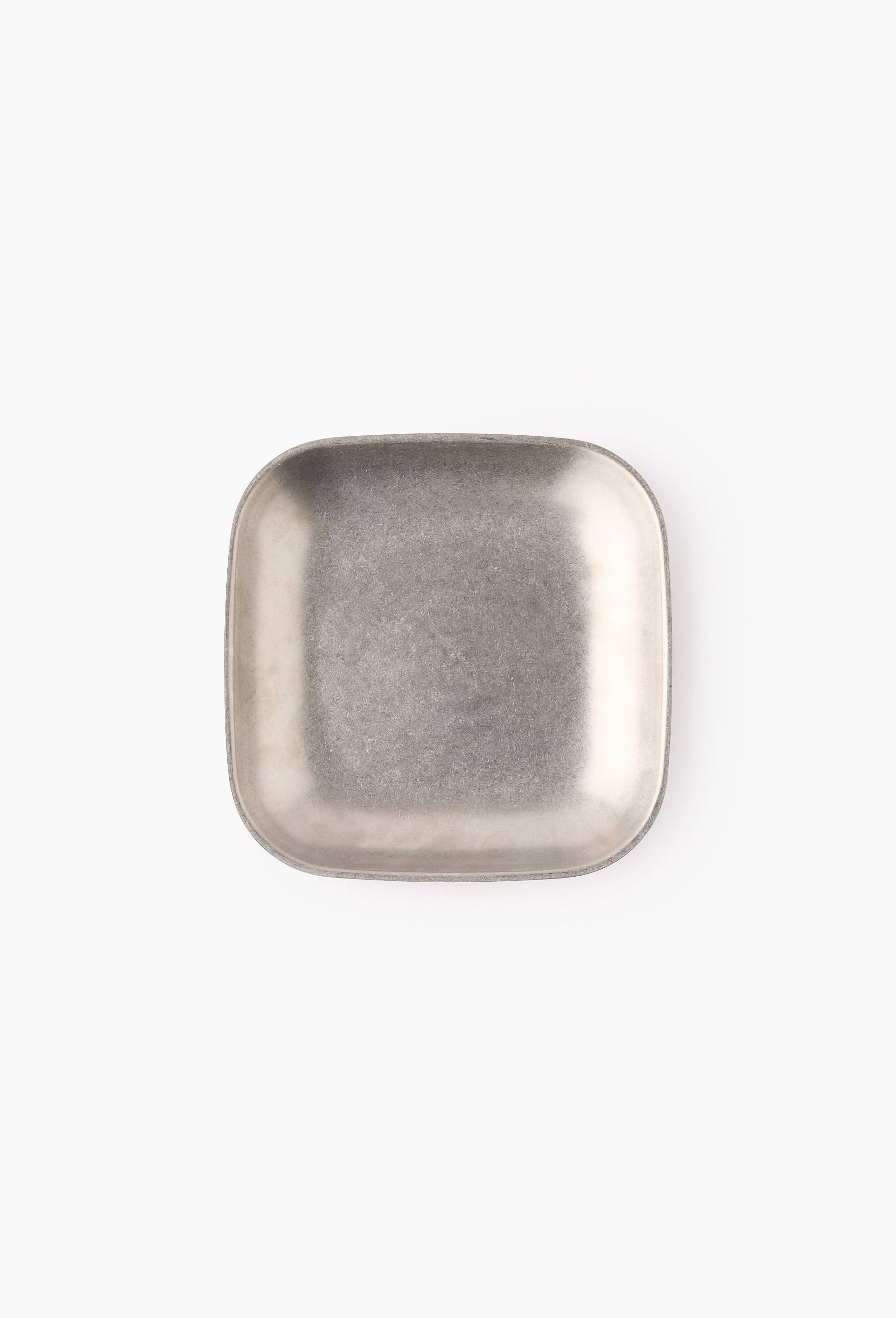 Plat de pr&eacute;sentation finition m&eacute;tal bross&eacute;, 20cm, en acier inoxydable, Argent, large image number 0