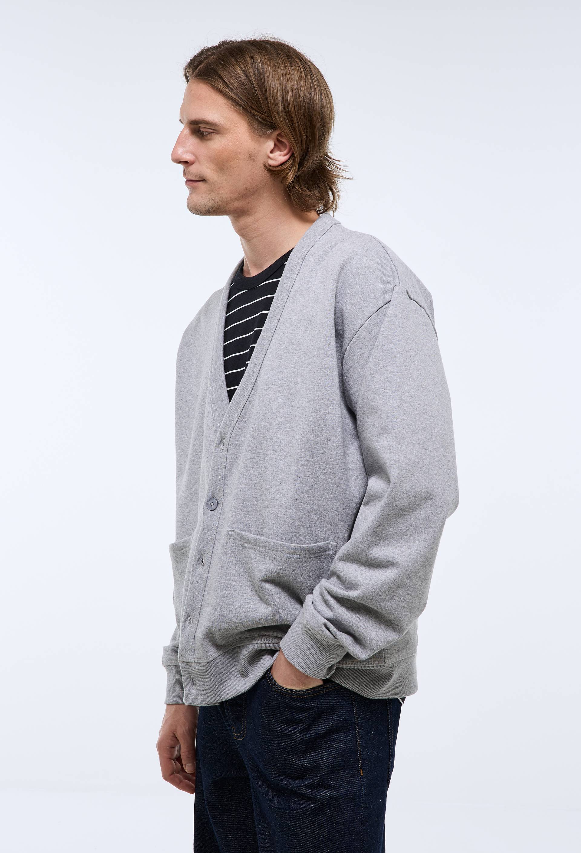 Gilet molleton en coton bio GOTS, Gris, large image number 2