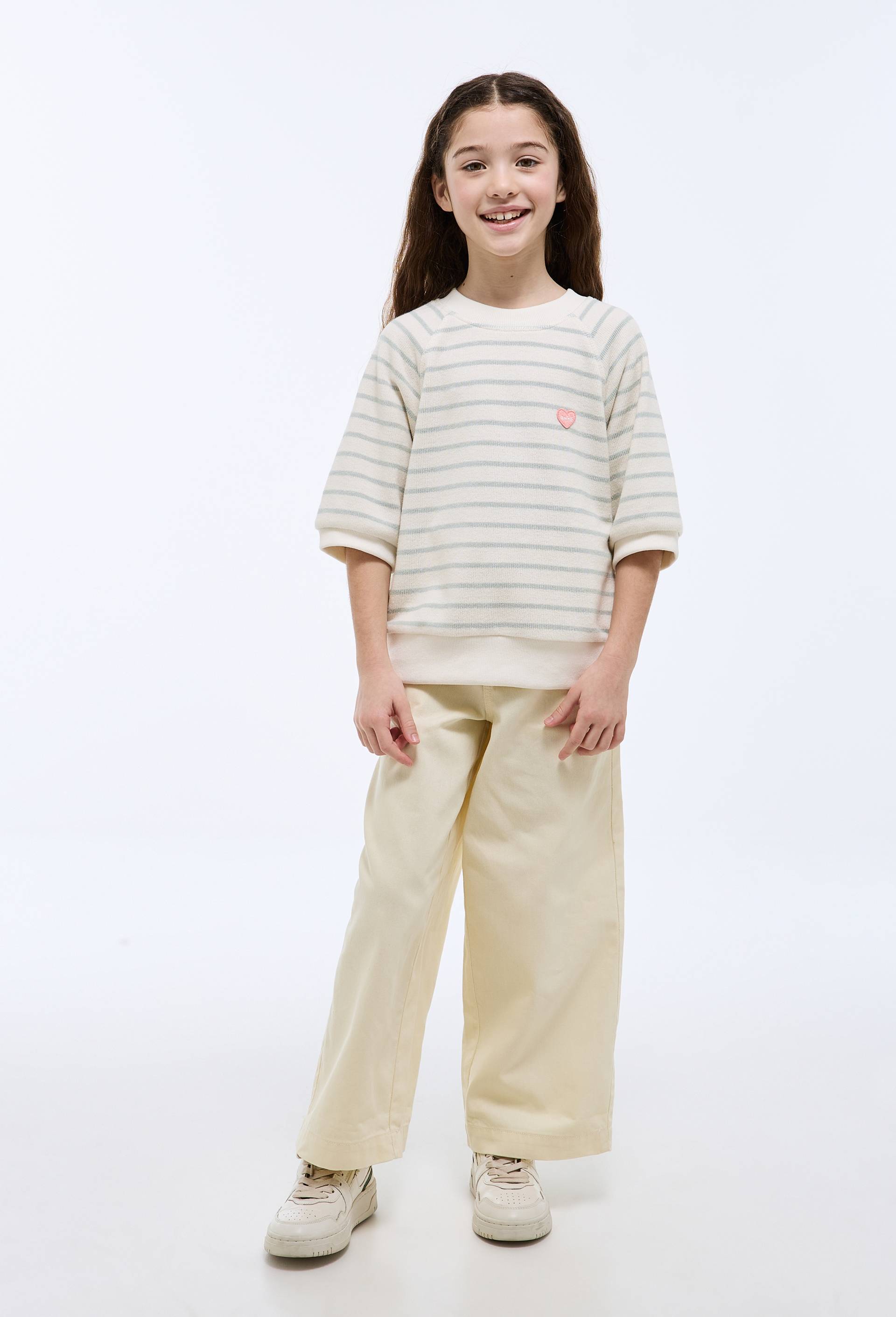 Pantalon droit uni en coton, Jaune clair, large image number 0