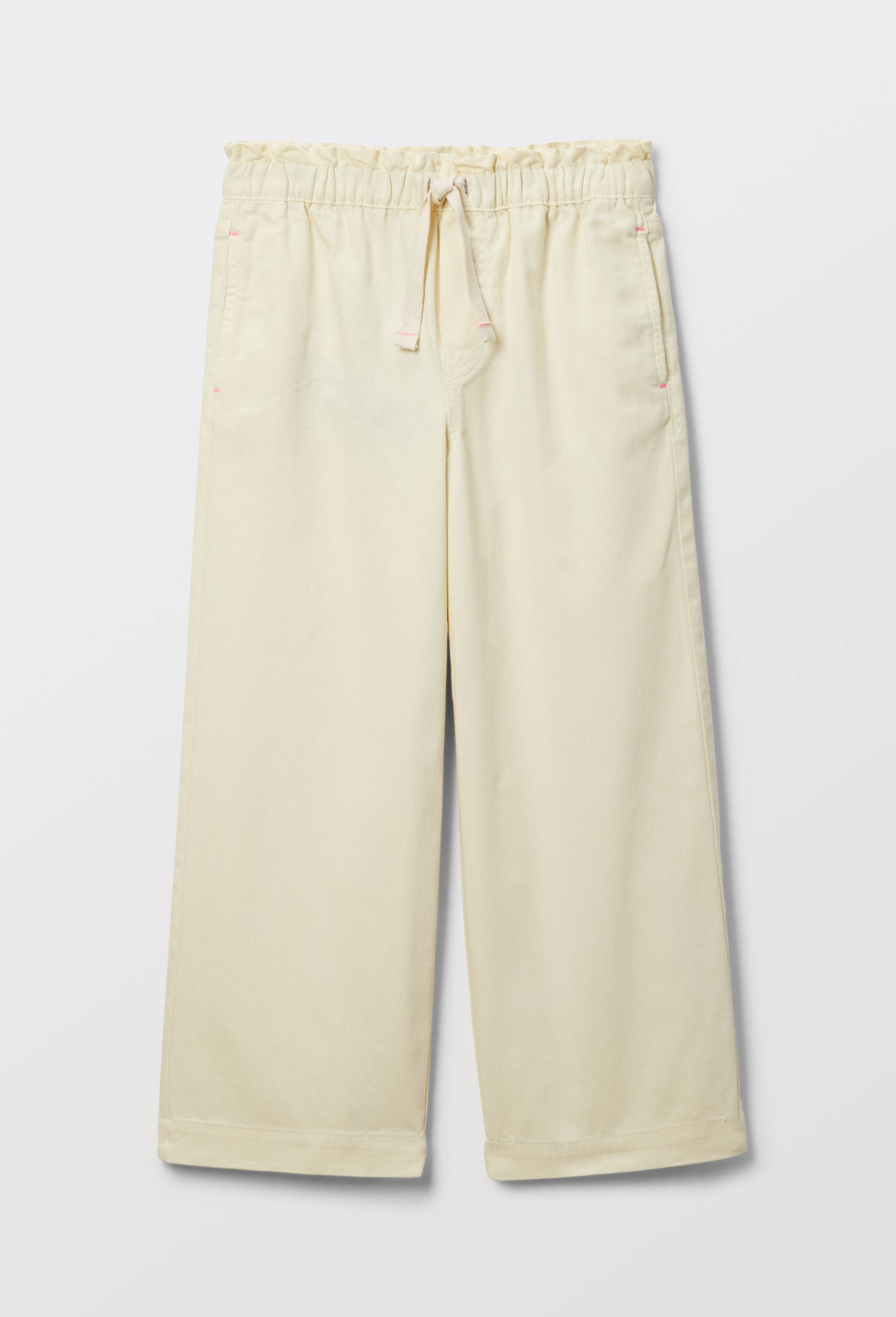 Pantalon droit uni en coton, Jaune clair, large image number 1