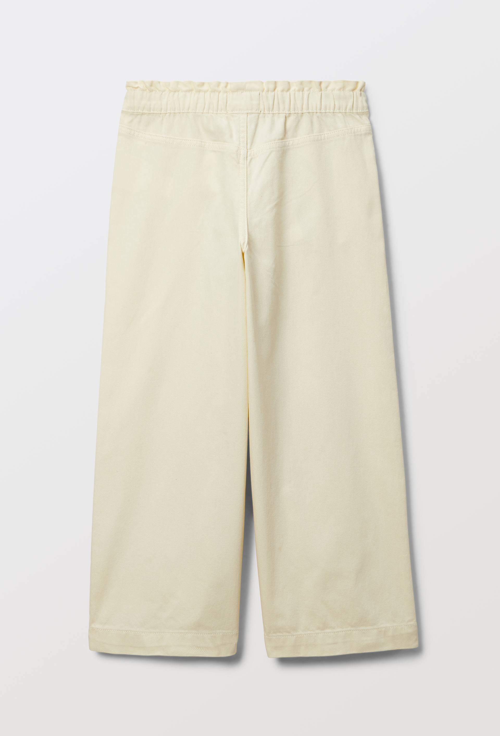 Pantalon droit uni en coton, Jaune clair, large image number 2.0