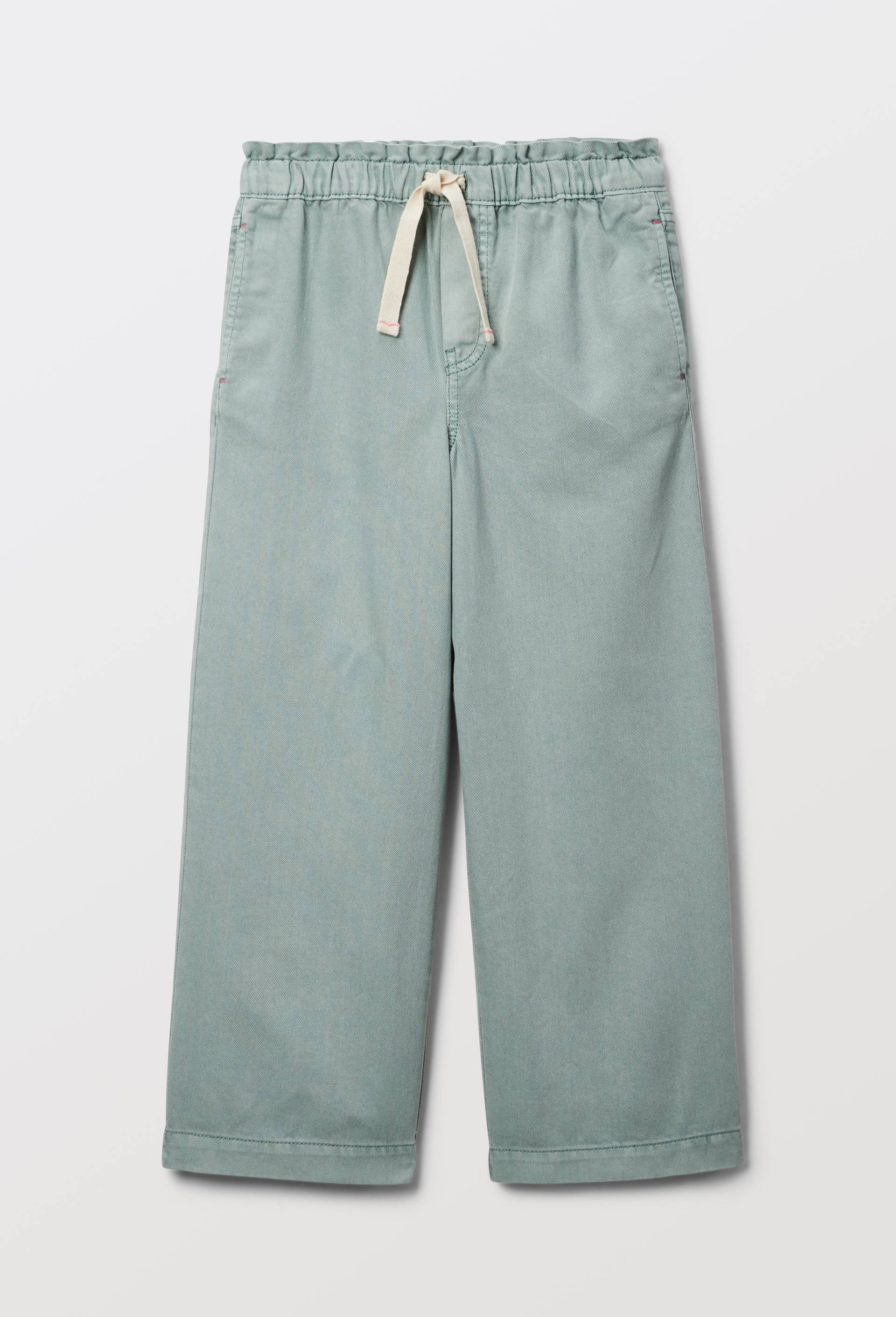 Pantalon droit uni en coton, Vert clair, large image number 1