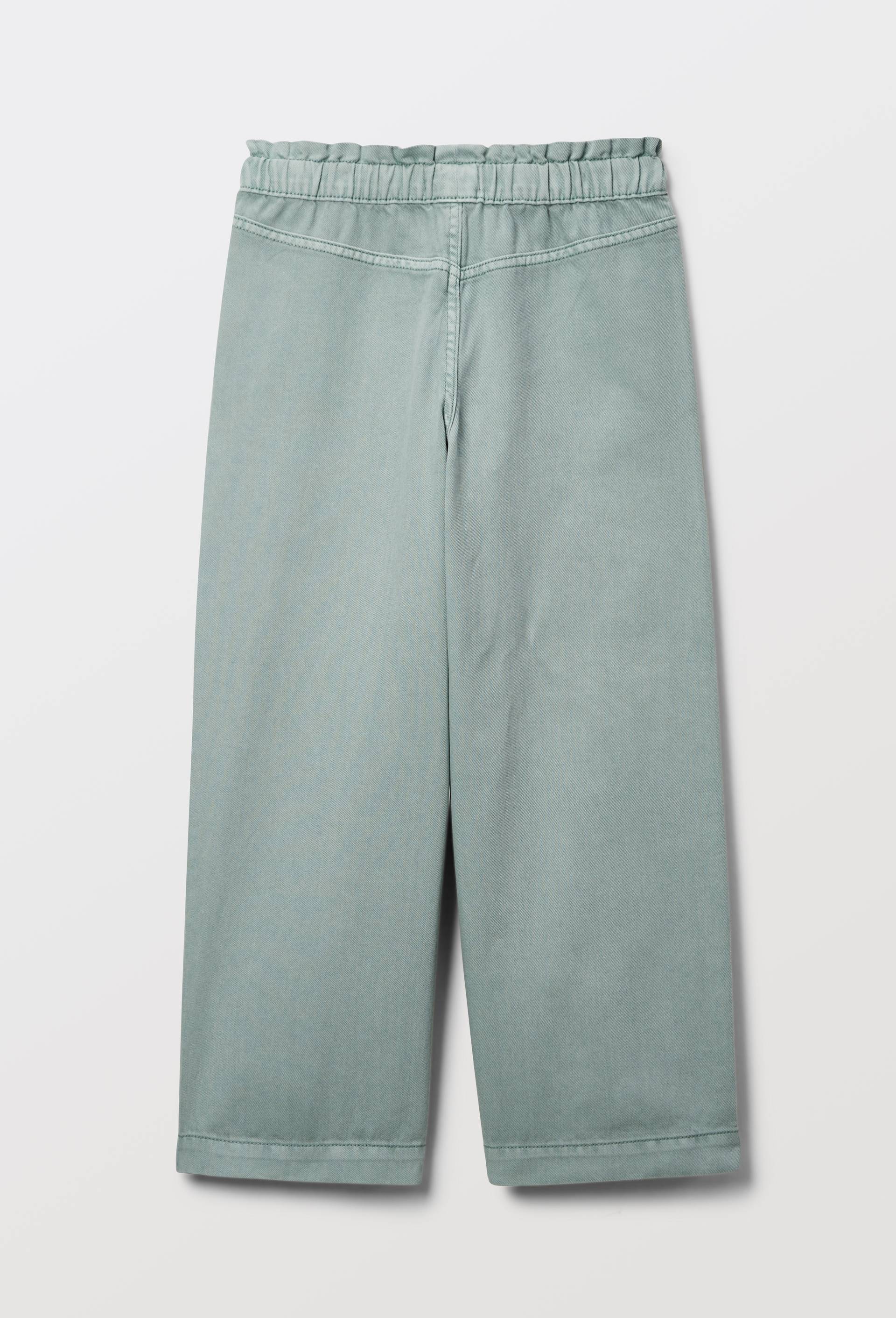 Pantalon droit uni en coton, Vert clair, large image number 2