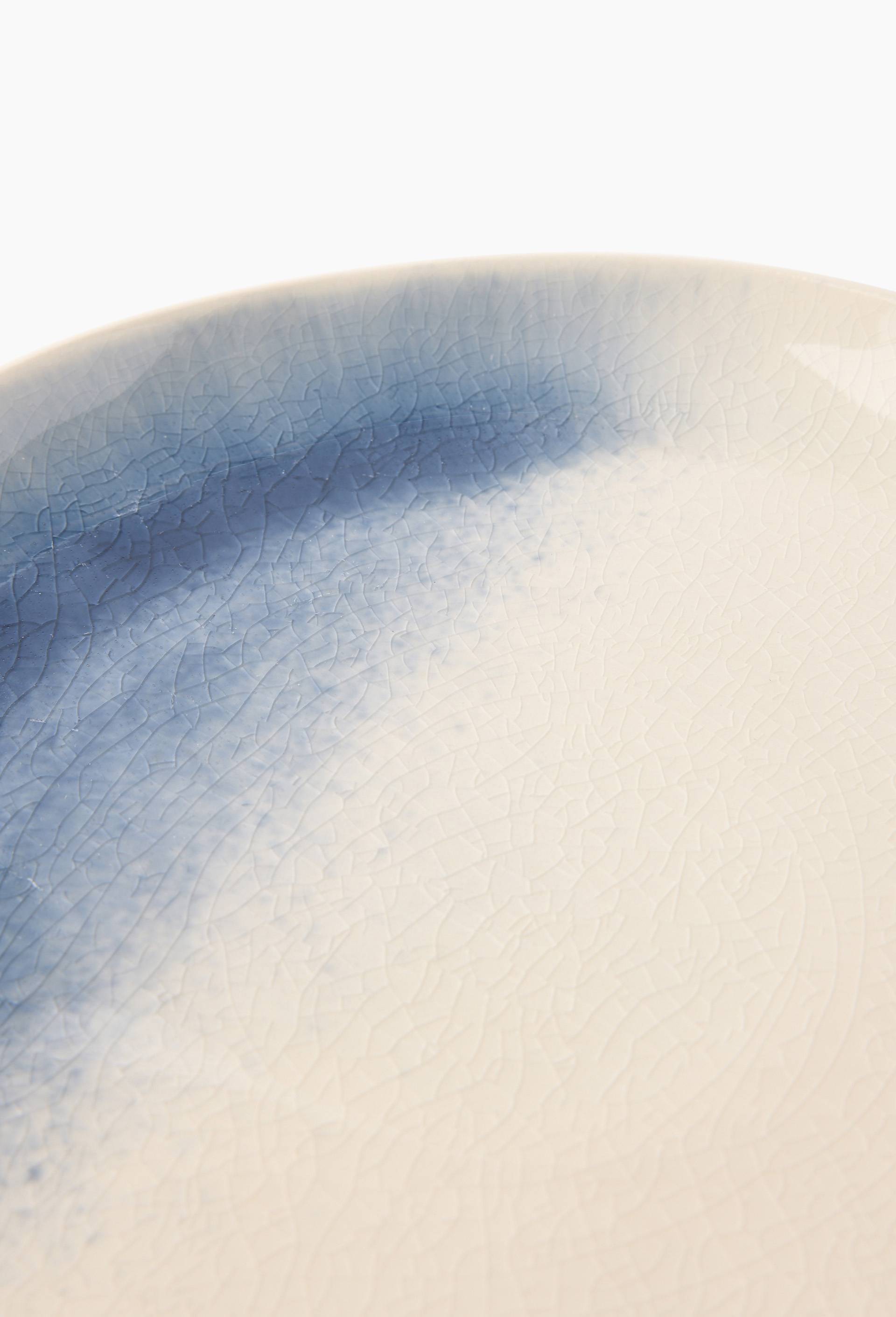 Assiette &agrave; dessert finition craquel&eacute;e, 21cm, Bleu fonc&eacute;, large image number 1