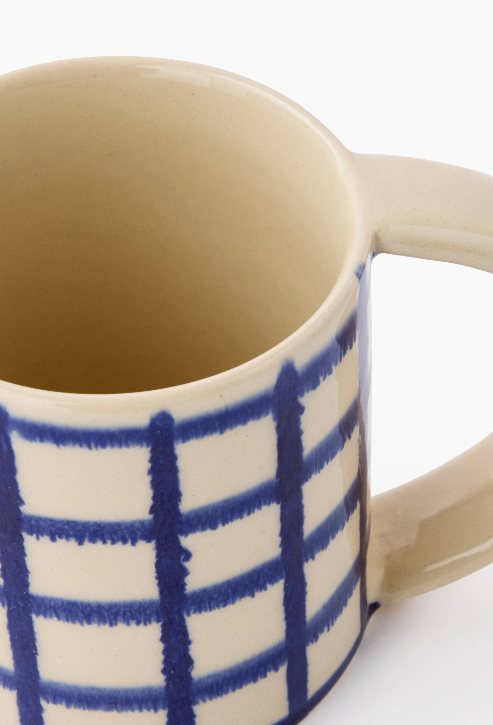Mug finition peint &agrave; la main, 40cl, Ecru, large image number 1.0