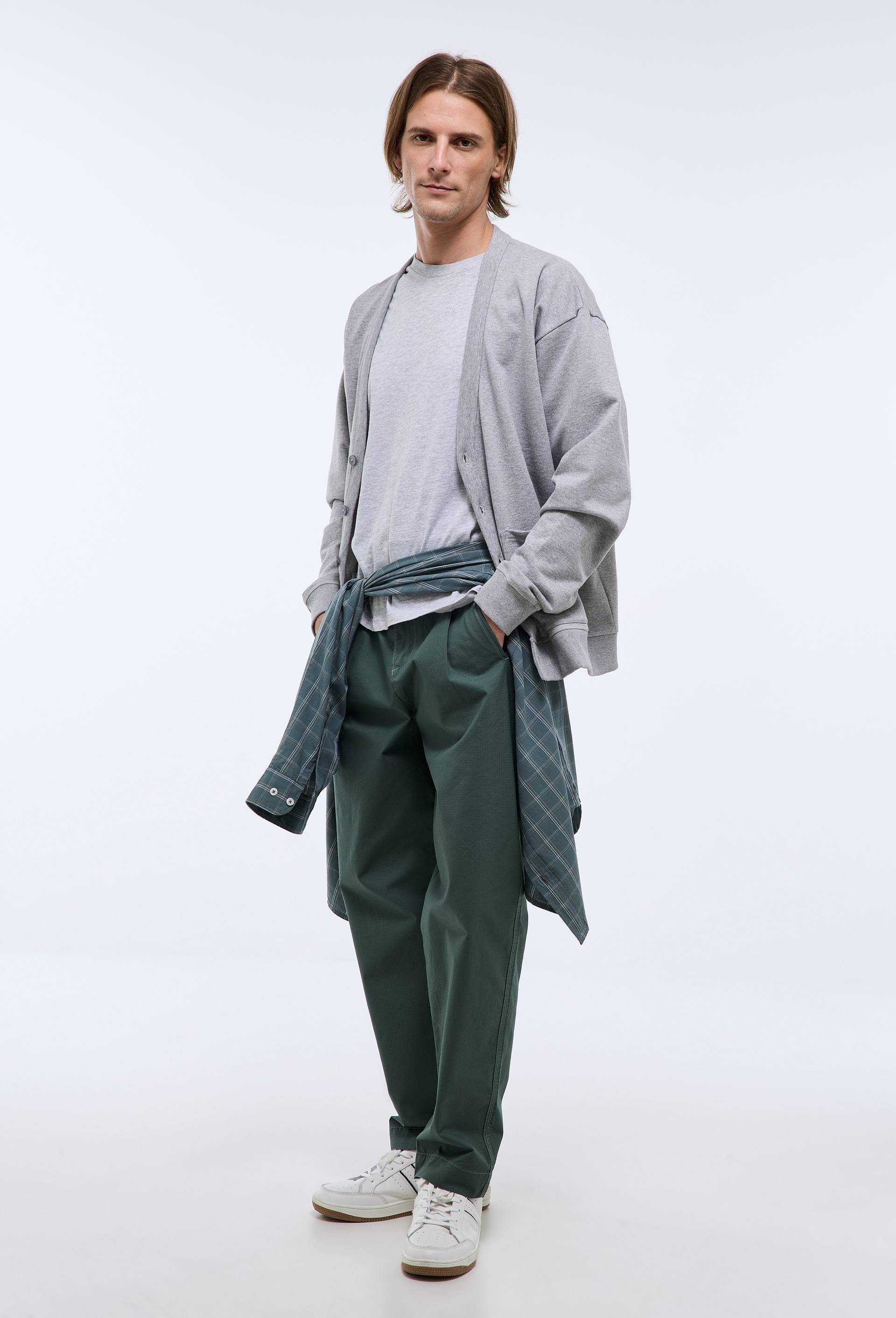 Pantalon en coton bio GOTS, Vert fonc&eacute;, large image number 0