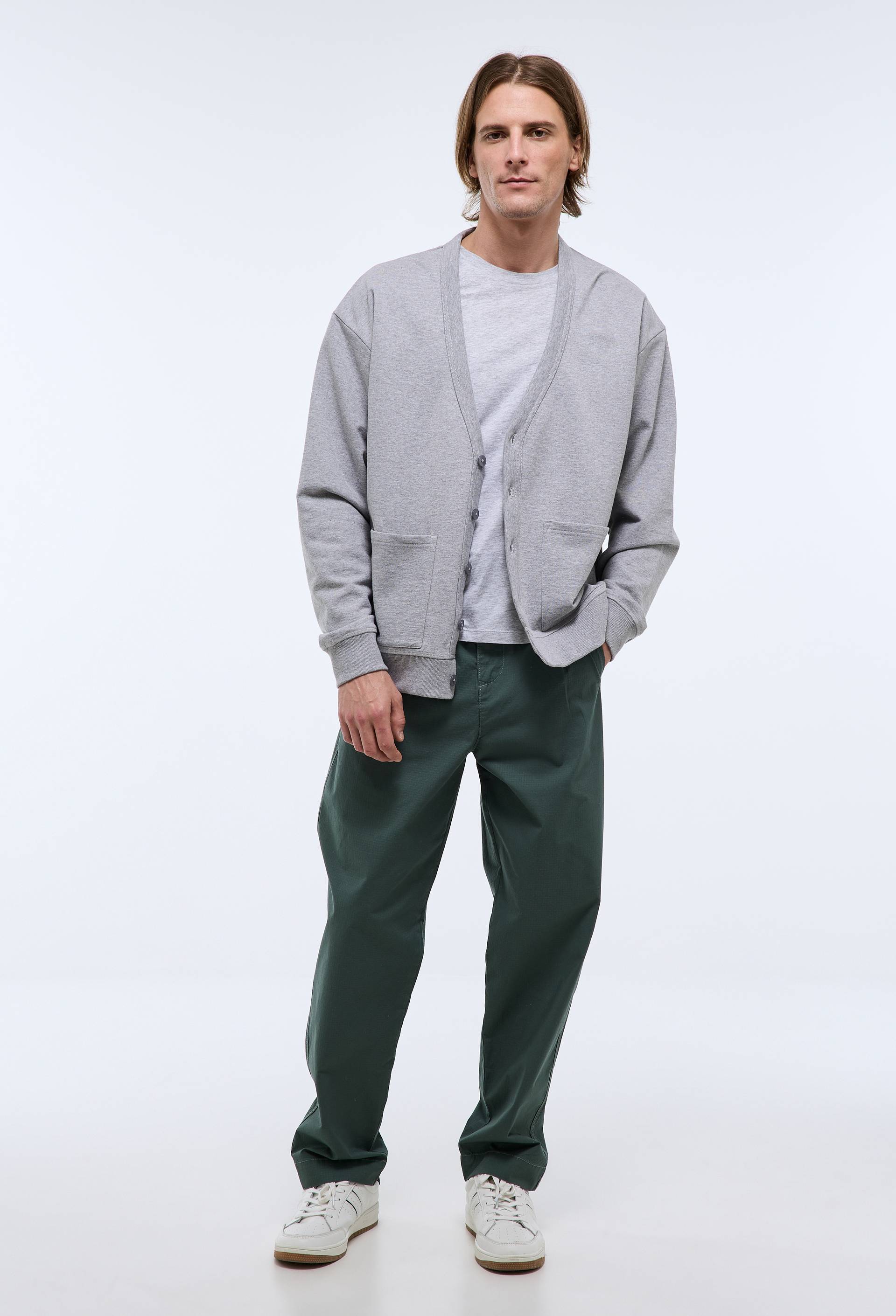 Pantalon en coton bio GOTS, Vert fonc&eacute;, large image number 1