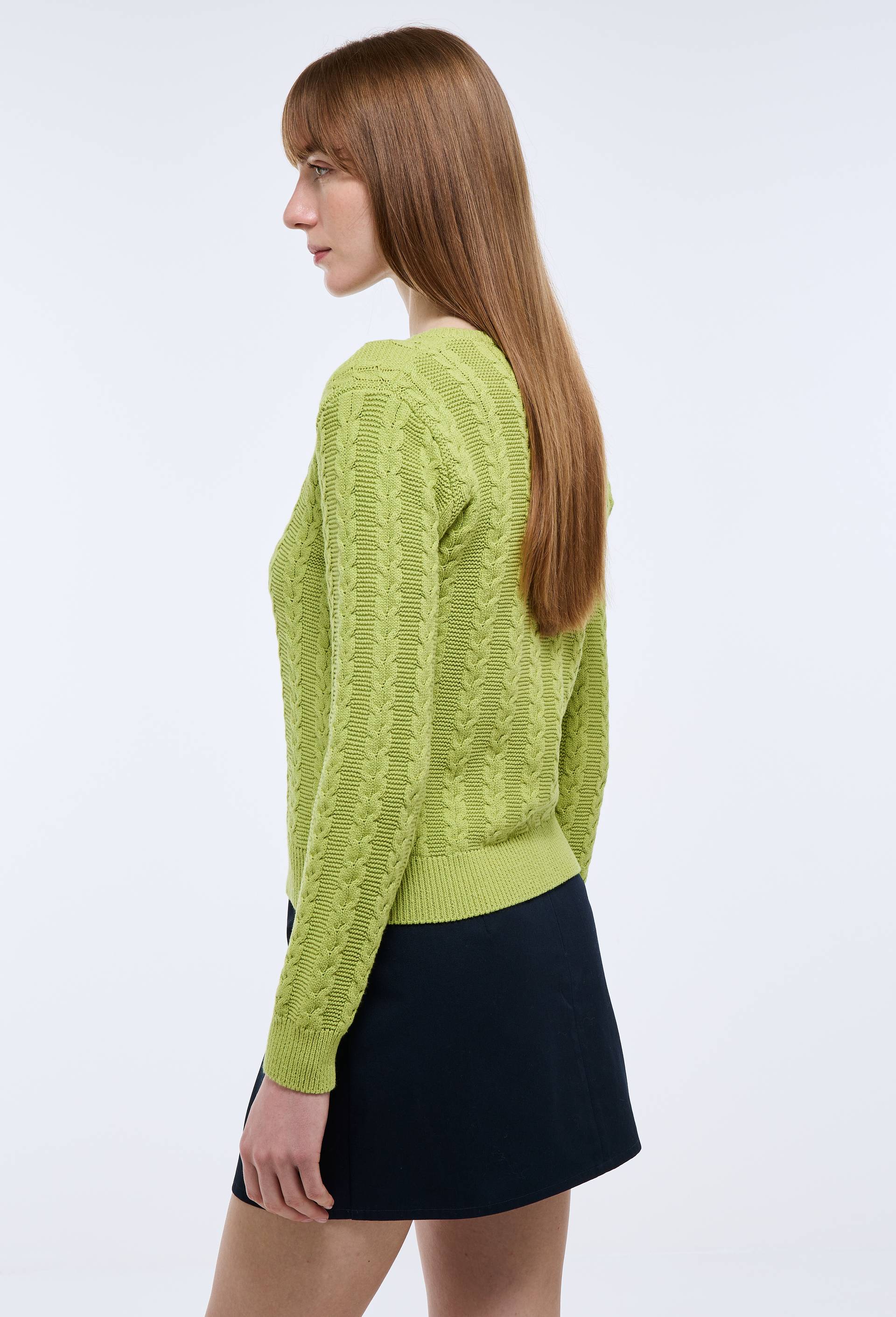 Pull boutonn&eacute; en coton BIO, Vert clair, large image number 1.0