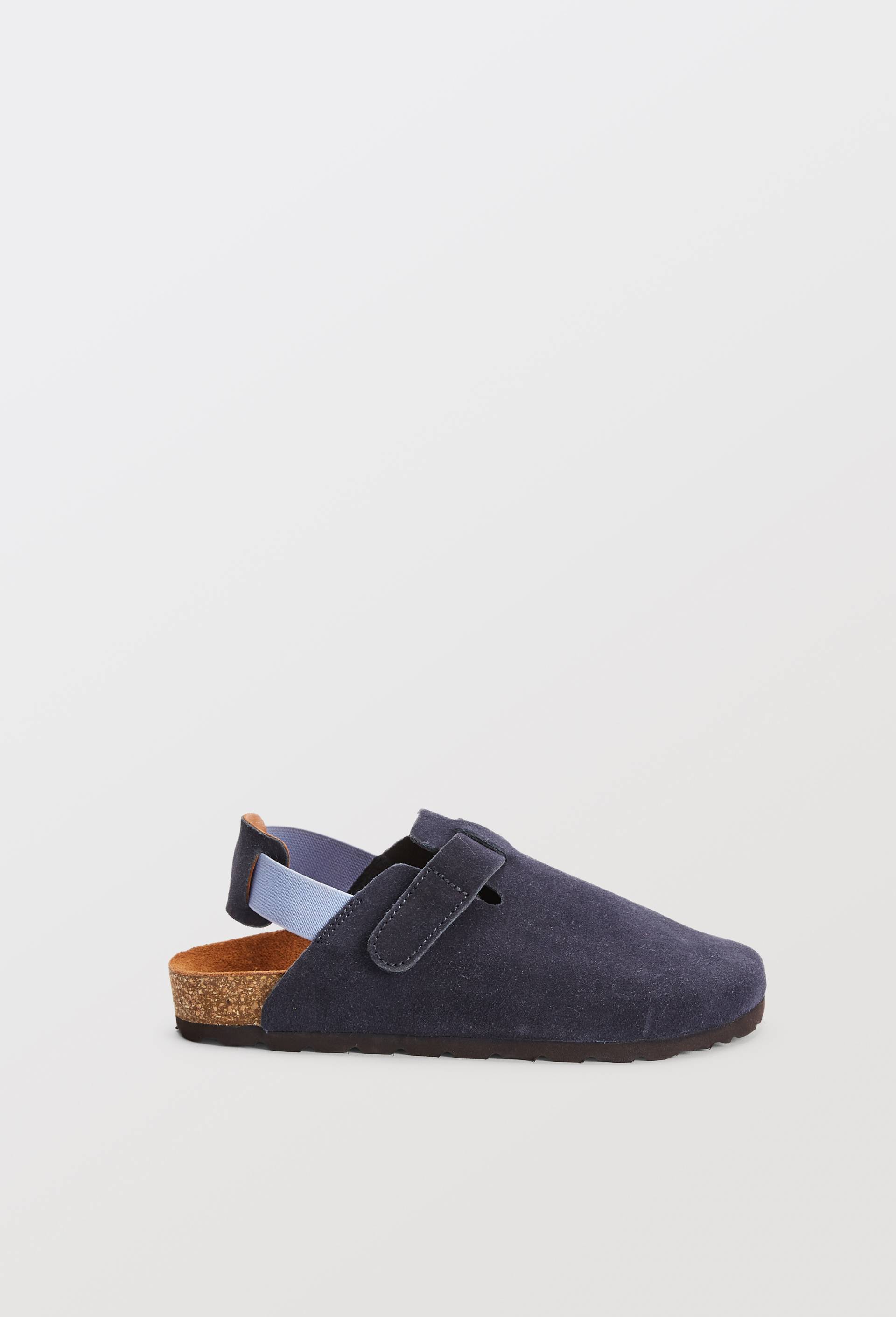 Sabots en cuir, Bleu fonc&eacute;, large image number 1