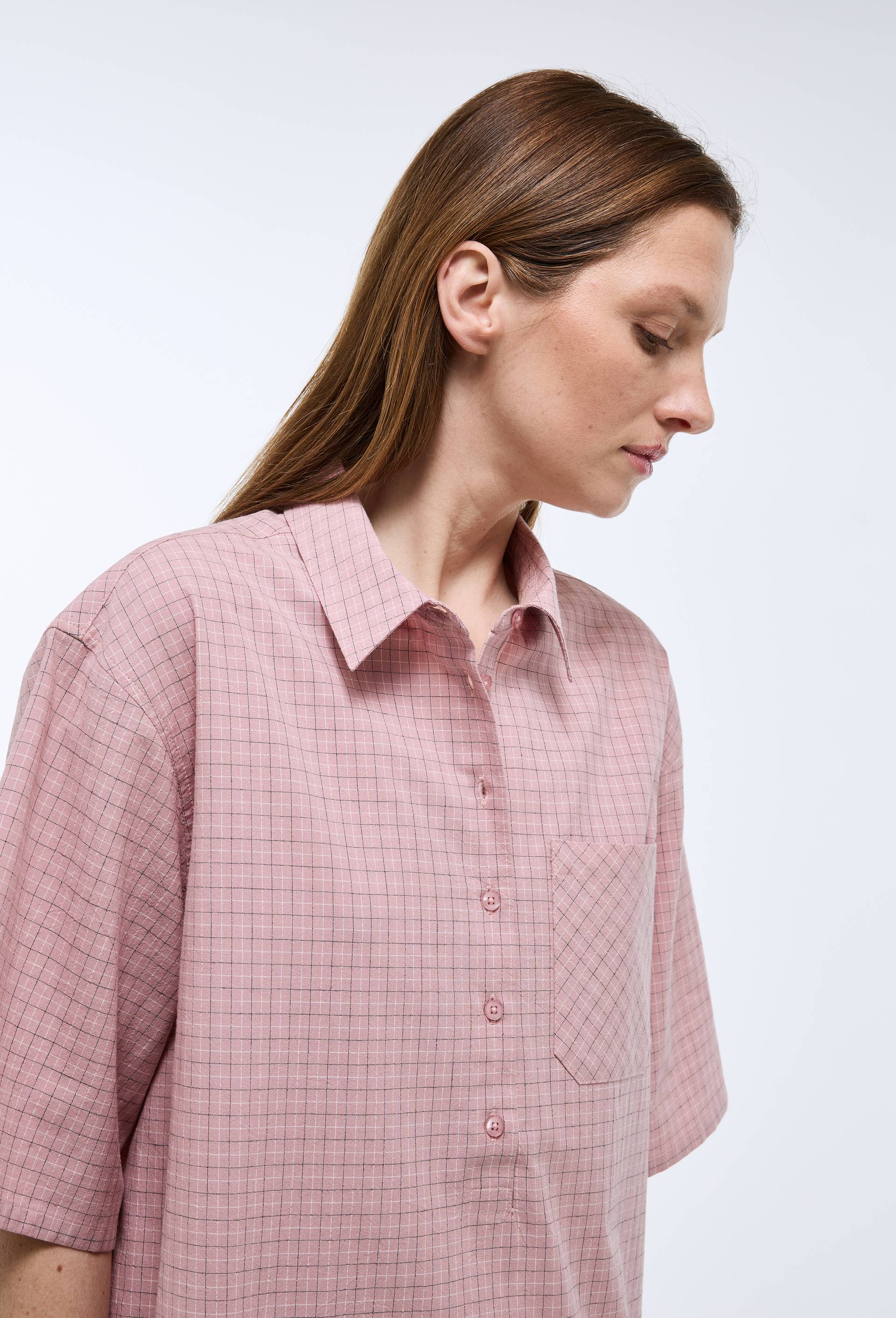 Chemise de nuit manches longues en coton, Rose clair, large image number 1