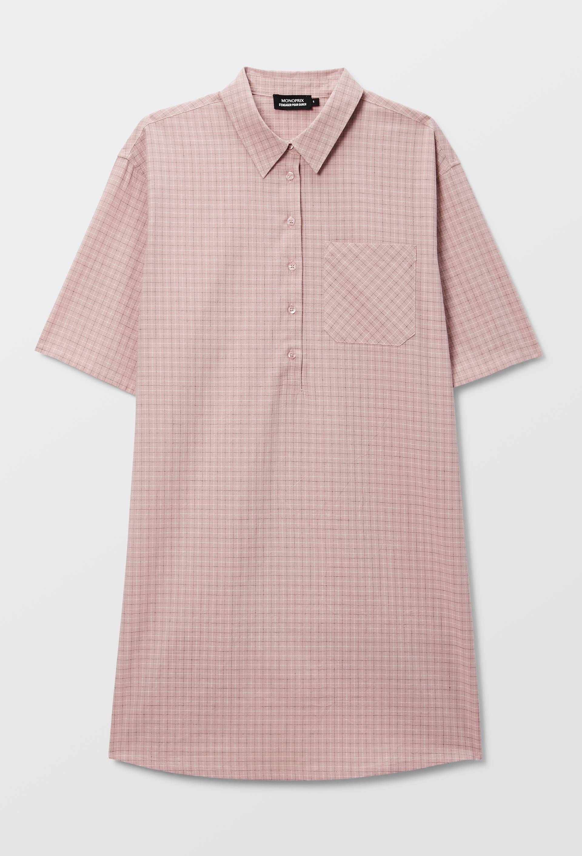 Chemise de nuit manches longues en coton, Rose clair, large image number 3