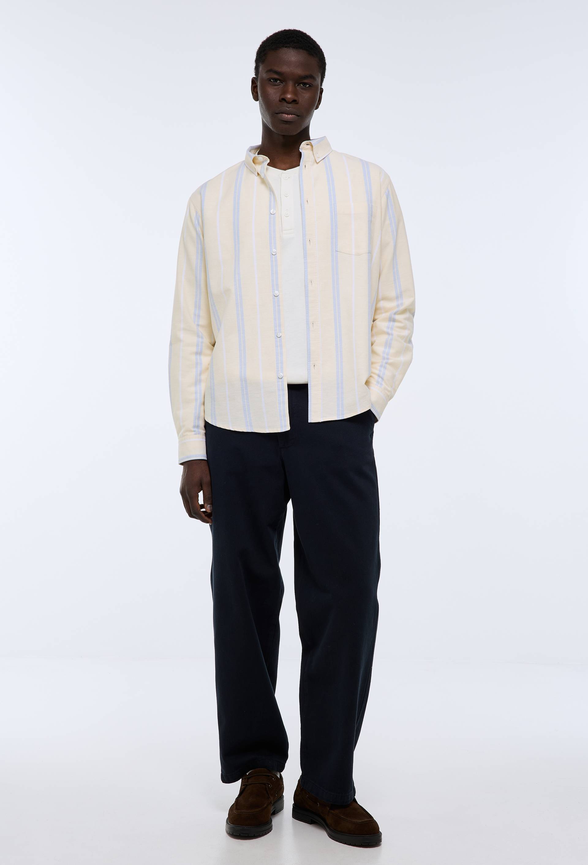 Pantalon en coton, Bleu fonc&eacute;, large image number 0.0