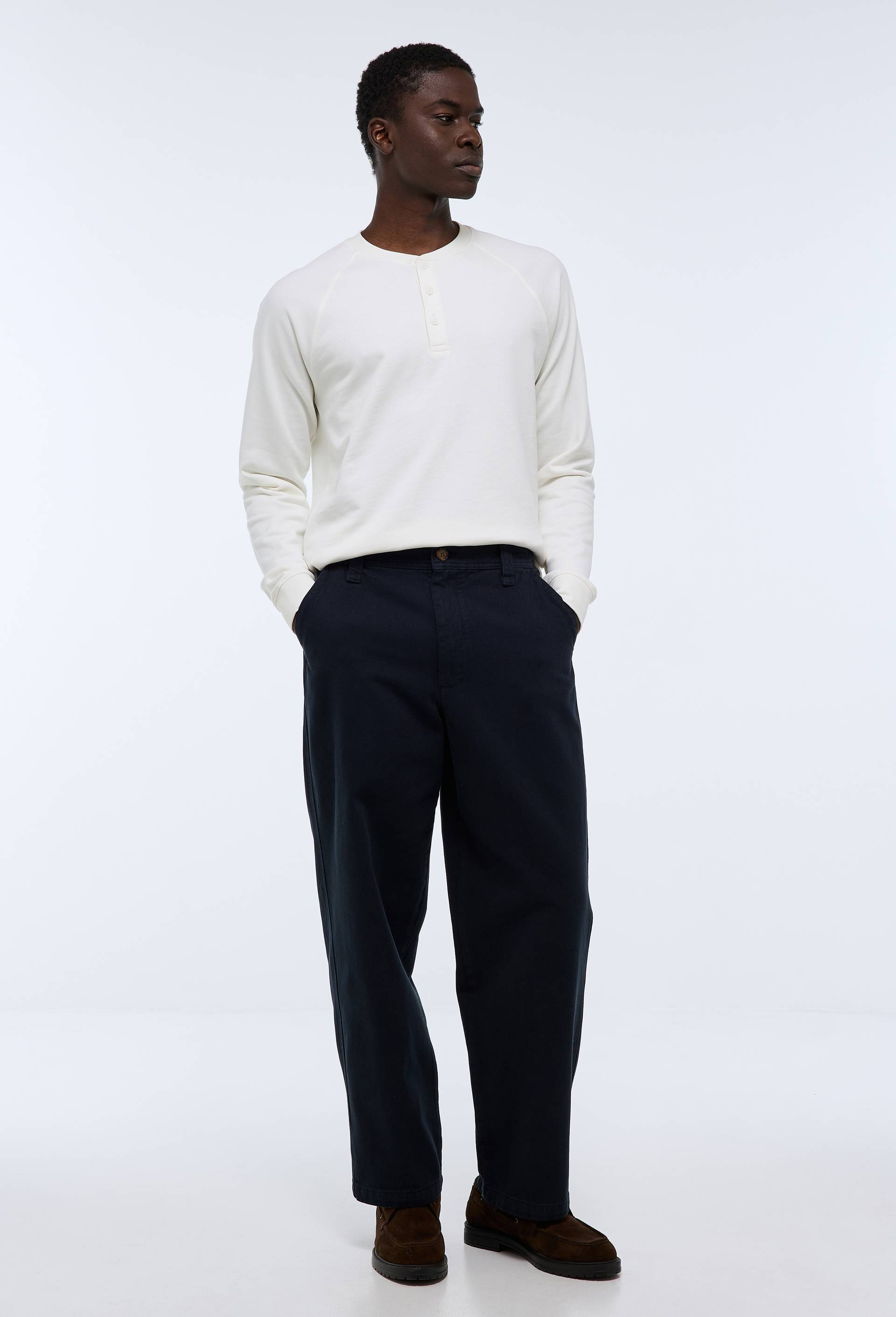 Pantalon en coton, Bleu fonc&eacute;, large image number 1