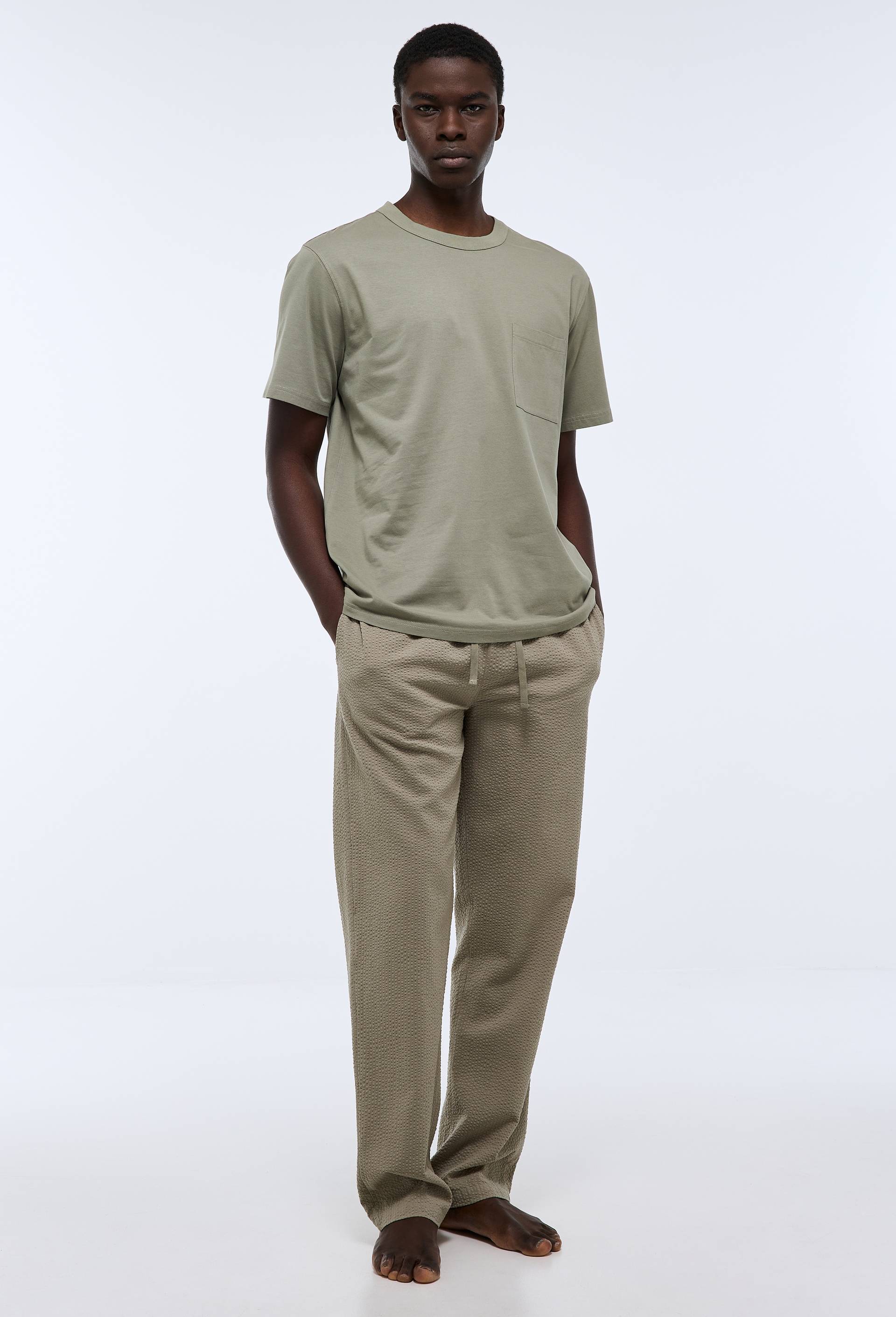 Pyjama T-shirt manches courtes et pantalon en coton BIO GOTS, Vert, large image number 0.0