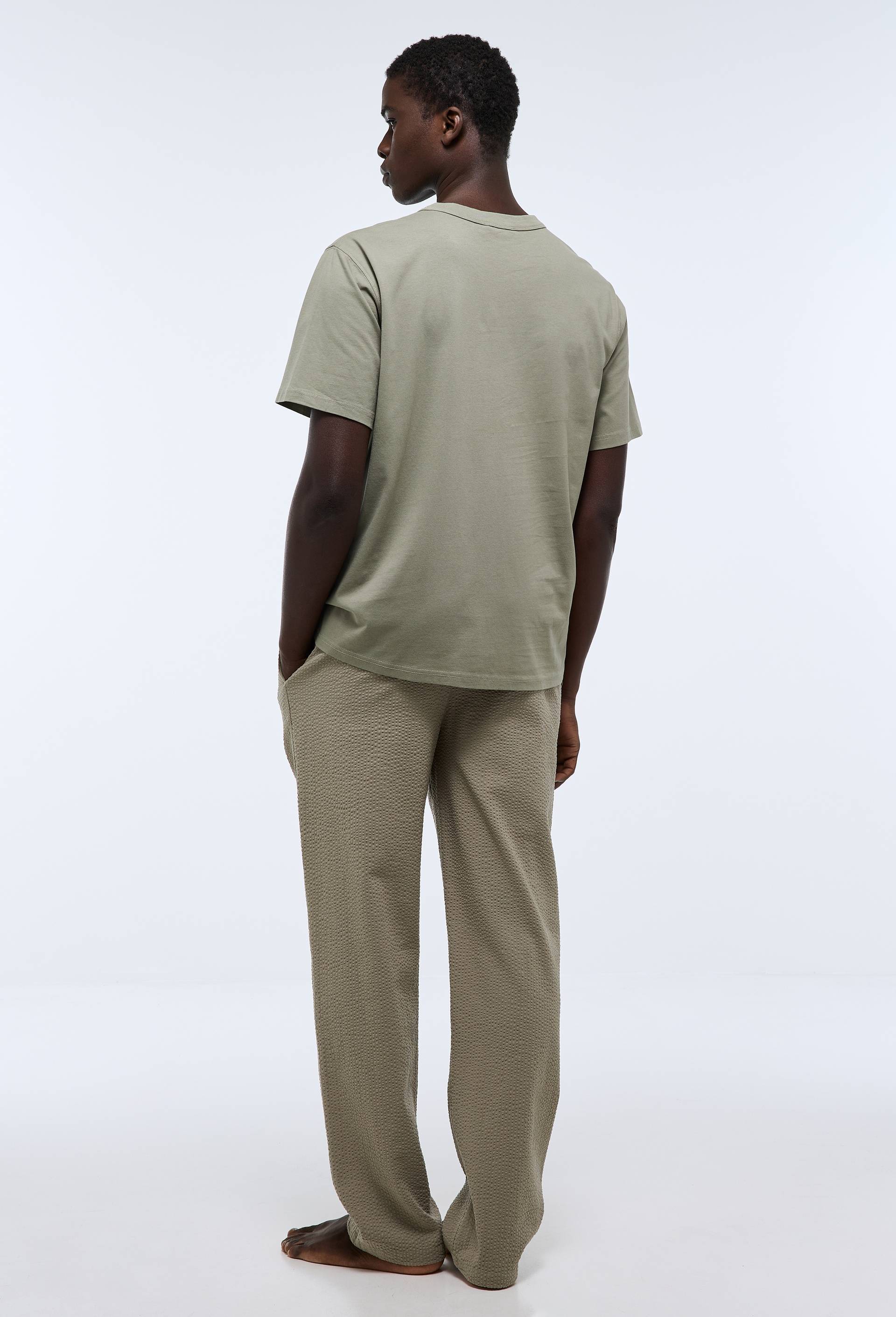 Pyjama T-shirt manches courtes et pantalon en coton BIO GOTS, Vert, large image number 1