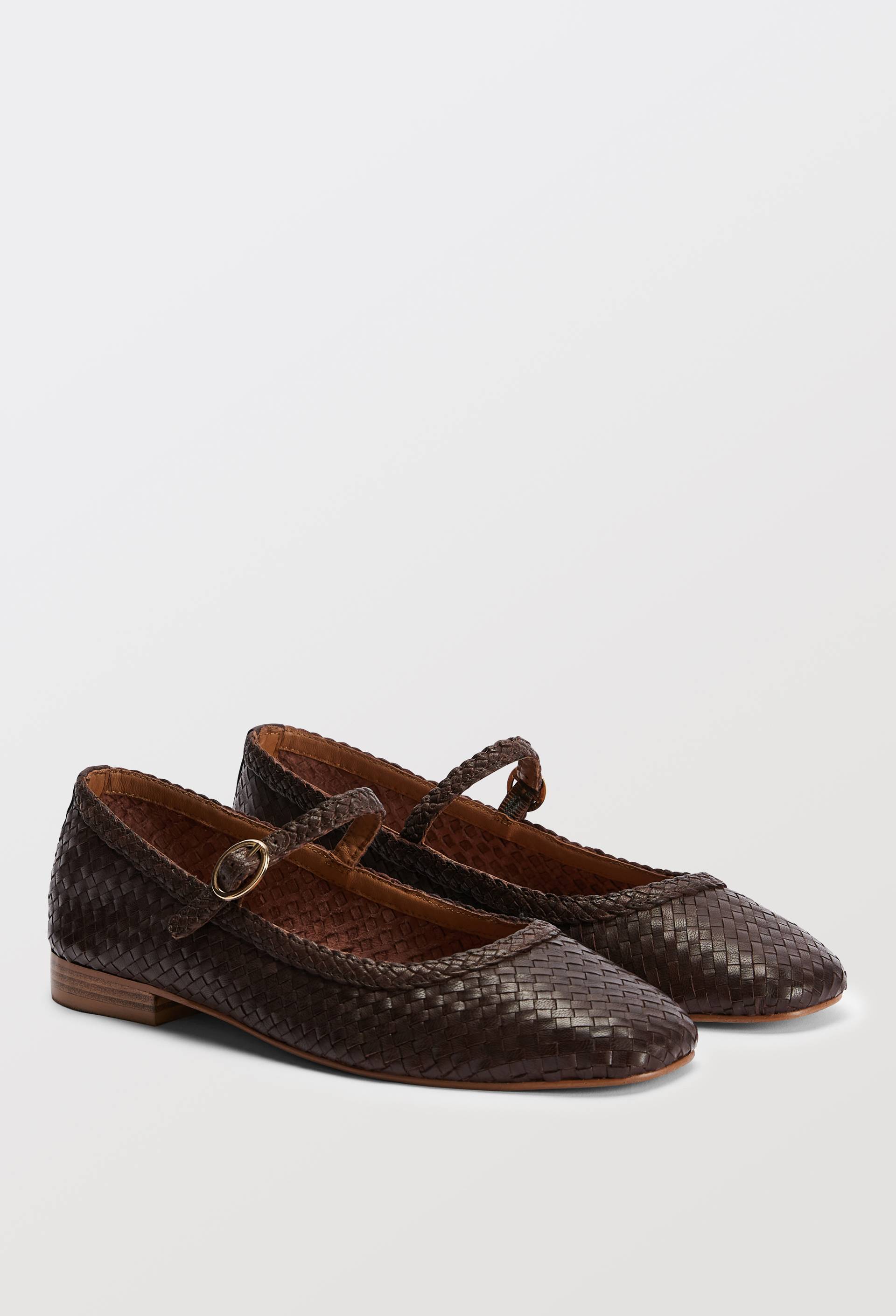 Babies en cannage en cuir, Brun fonc&eacute;, large image number 0