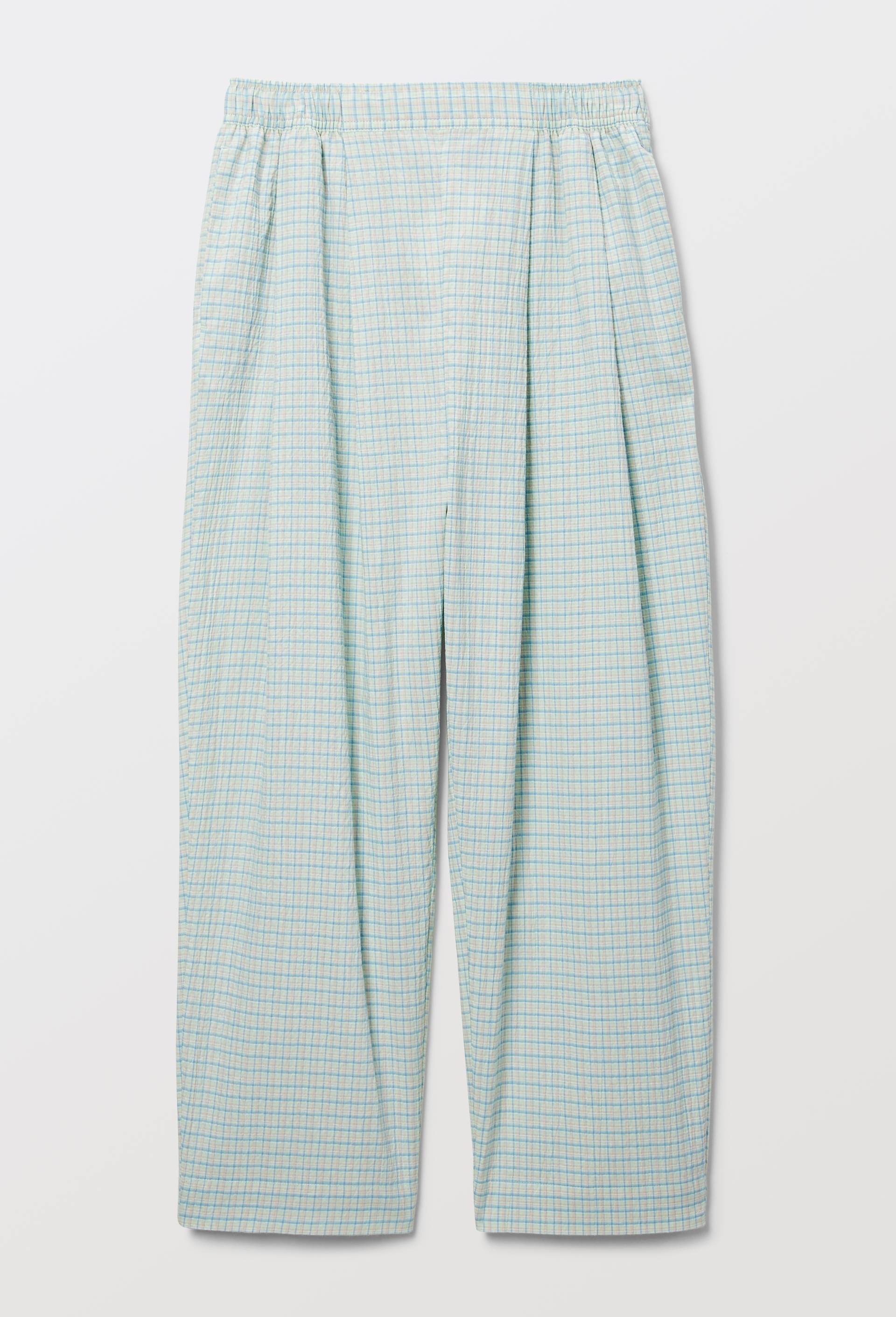 Pantalon &agrave; carreaux en coton, Vert clair, large image number 2