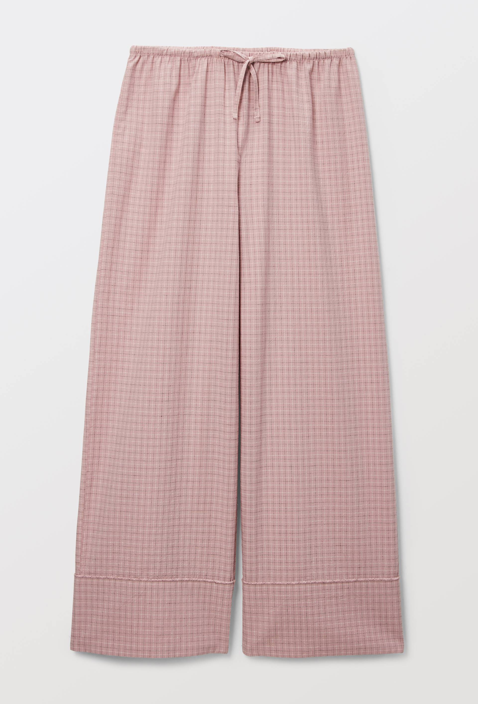 Pantalon &agrave; carreaux en coton, Rose clair, large image number 2