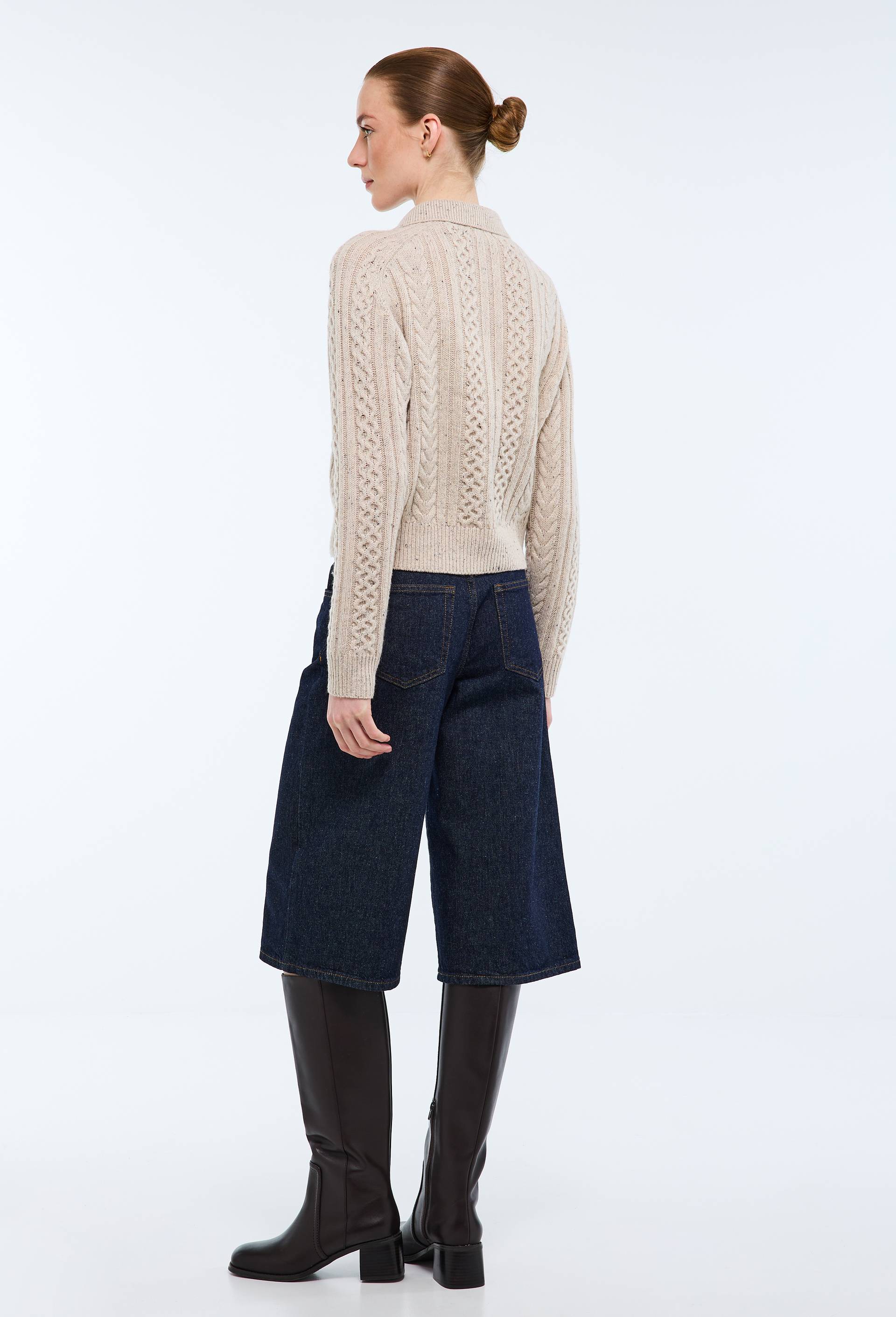 Jupe culotte en jean, Bleu fonc&eacute;, large image number 1