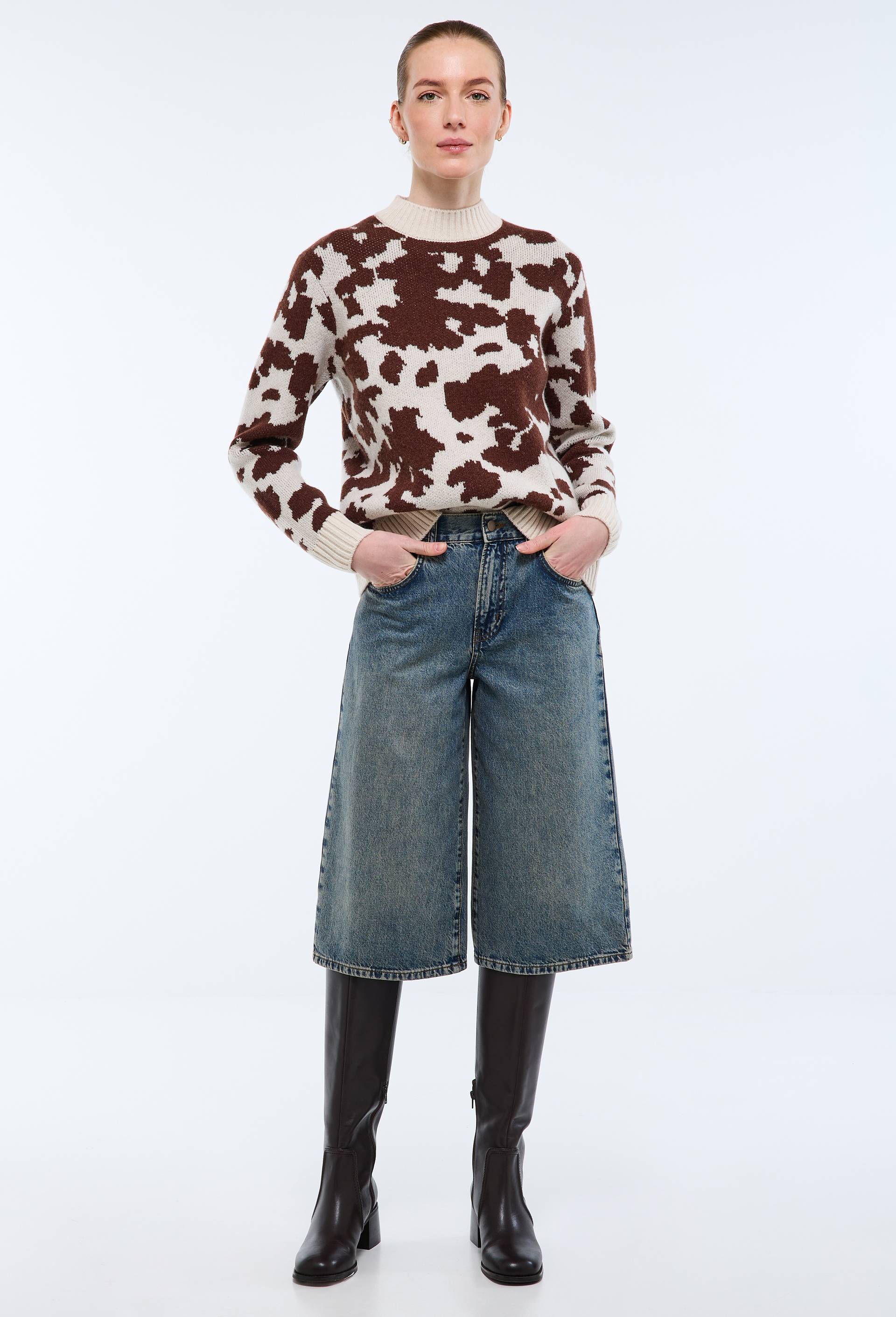 Jupe culotte en jean, Bleu fonc&eacute;, large image number 0