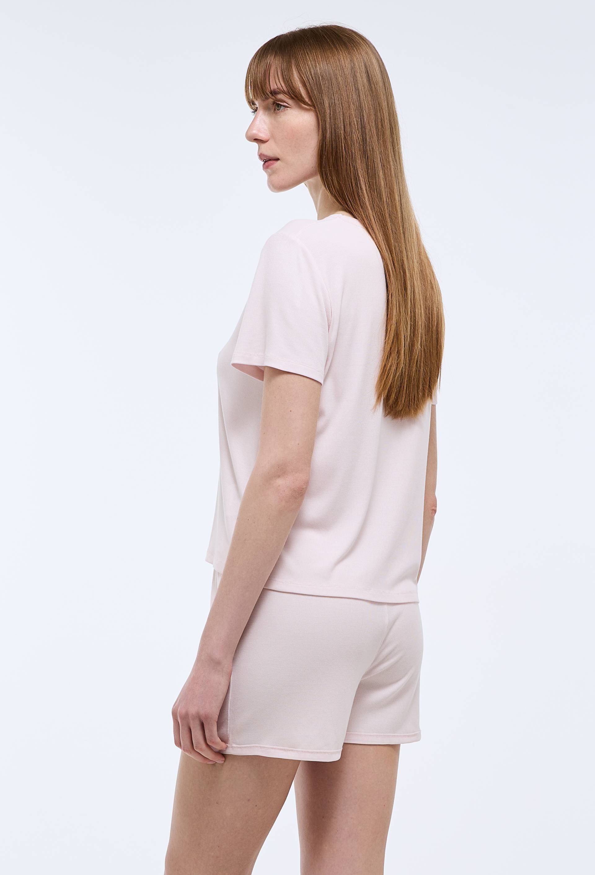 Short en modal et d&eacute;tails en mesh, Rose clair, large image number 1.0