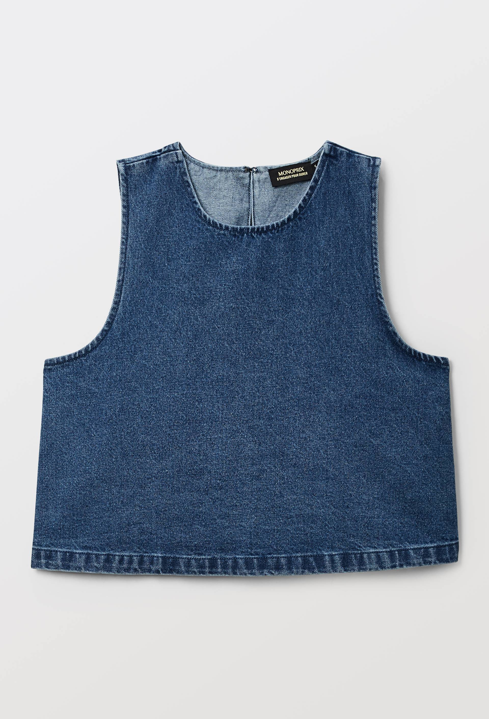 Top sans manches jean en coton BIO GOTS, Bleu fonc&eacute;, large image number 2
