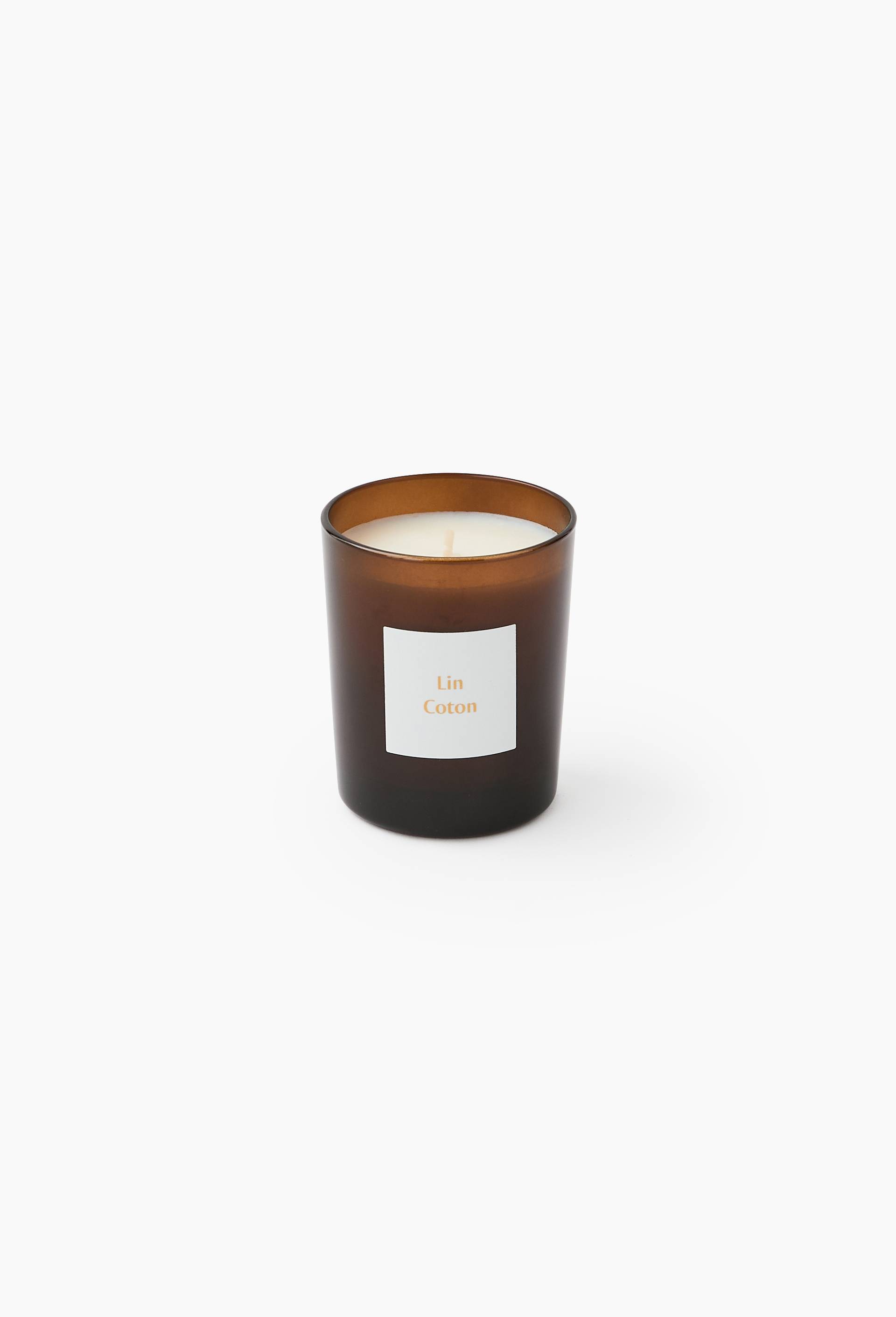 Bougie dans pot, parfum lin coton, 180gr, Gris, large image number 0