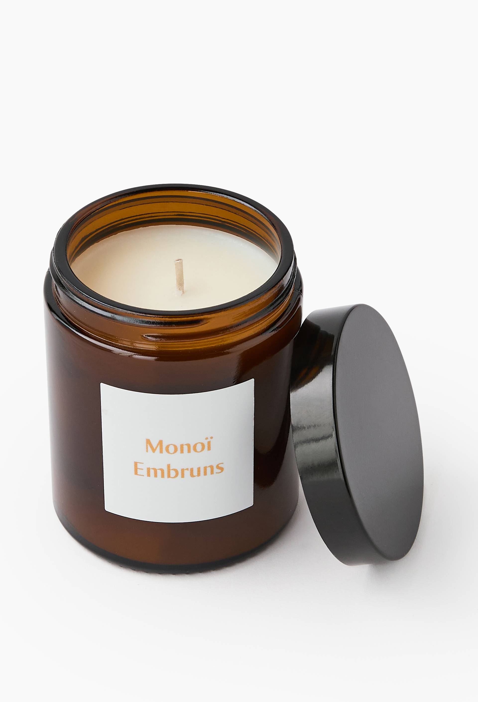 Bougie pommadier, parfum mono&iuml; embrun, 180gr, Jaune clair, large image number 1