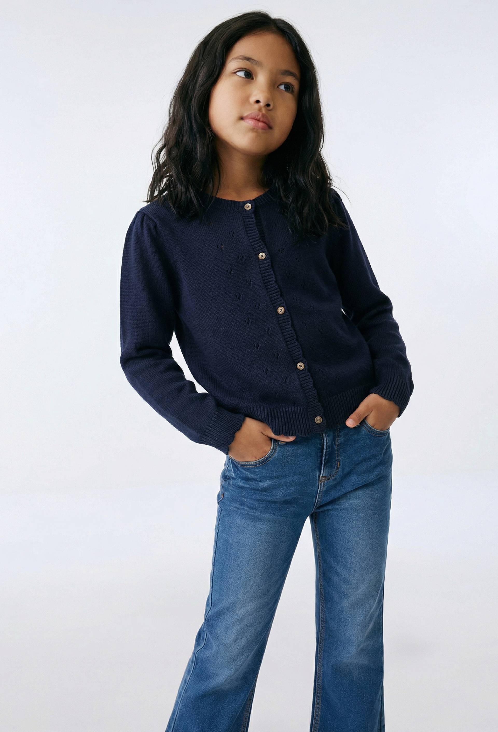 Cardigan uni, Bleu fonc&eacute;, large image number 0