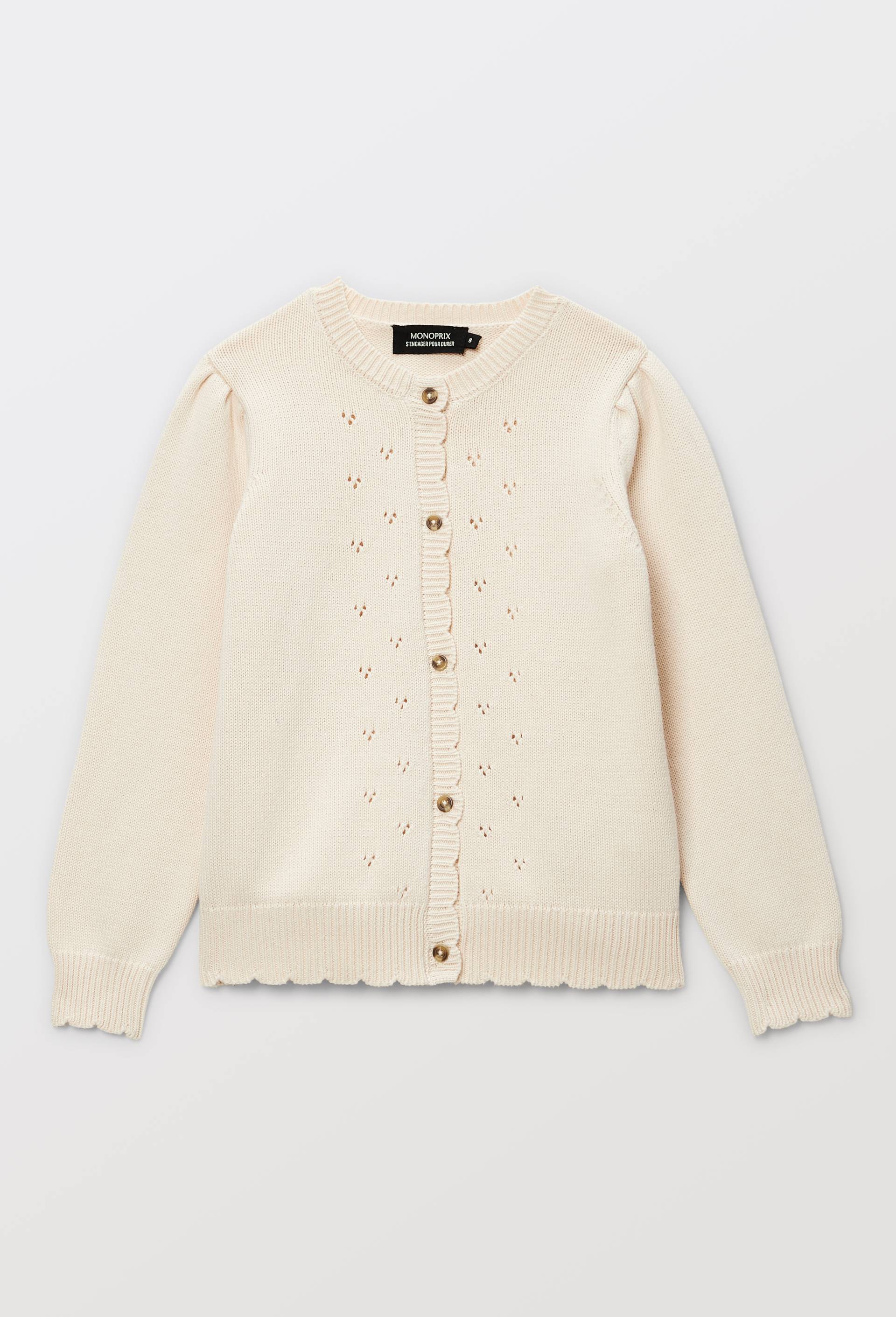 Cardigan uni, Beige clair, large image number 1